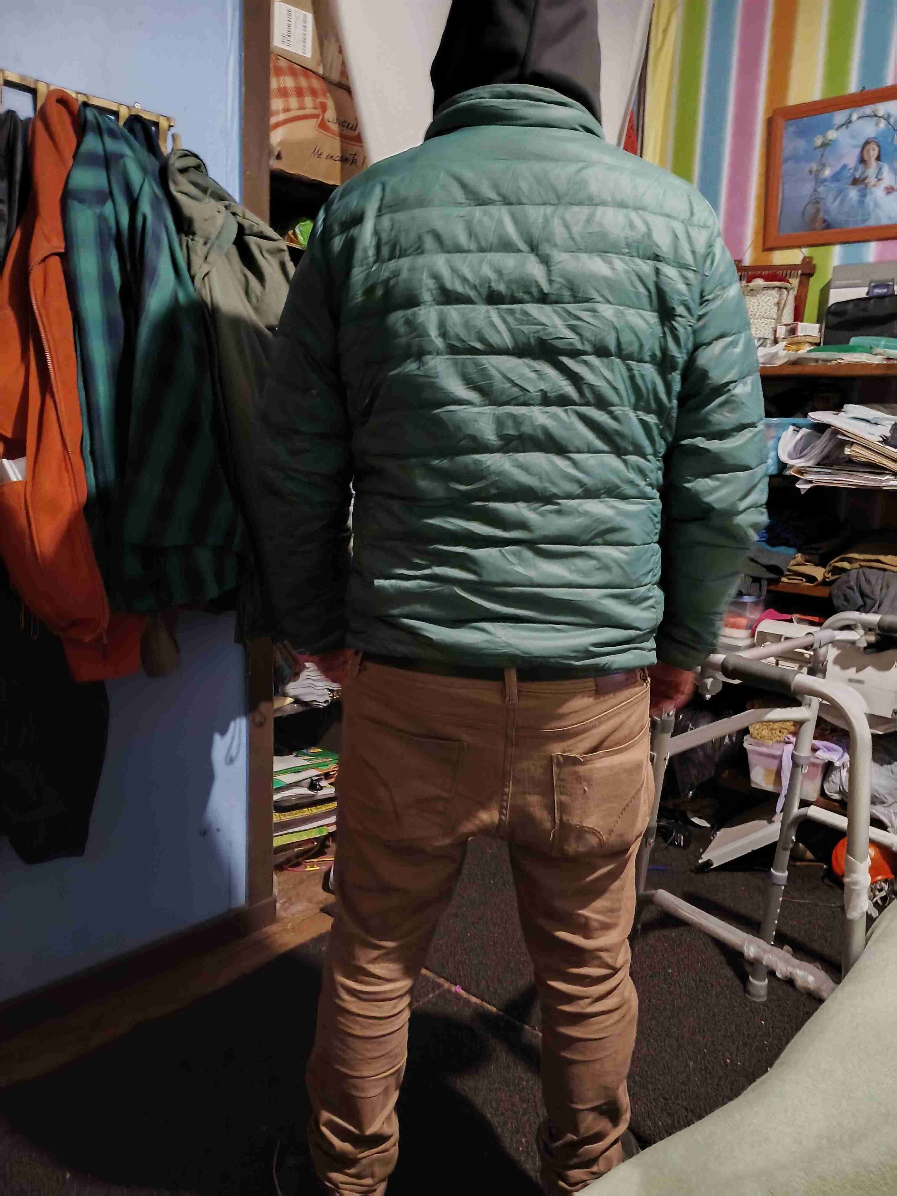 Chaqueta acolchada de pluma verde hombre - miniatura 3