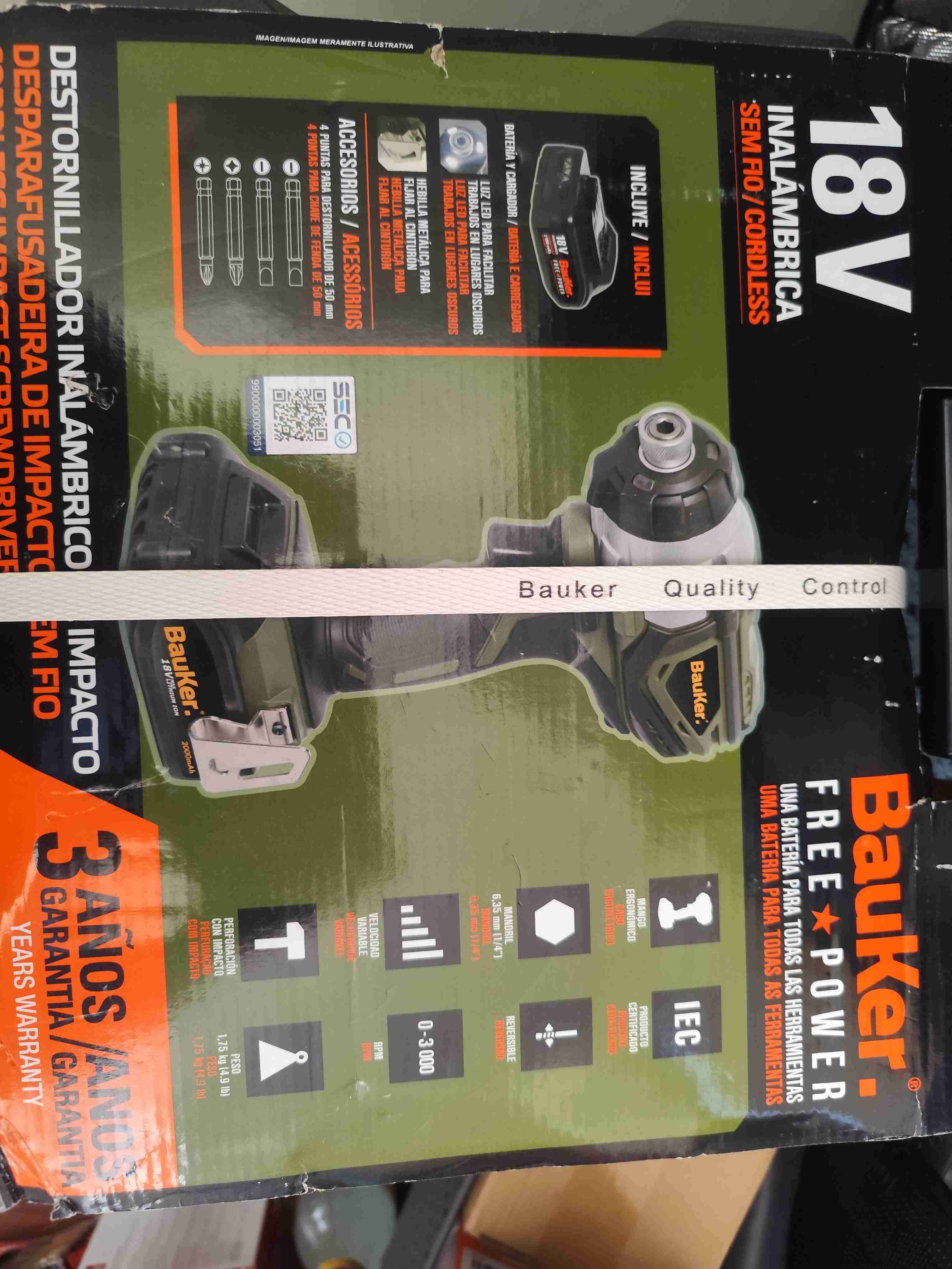 Destornillador inalámbrico Bauker 18V