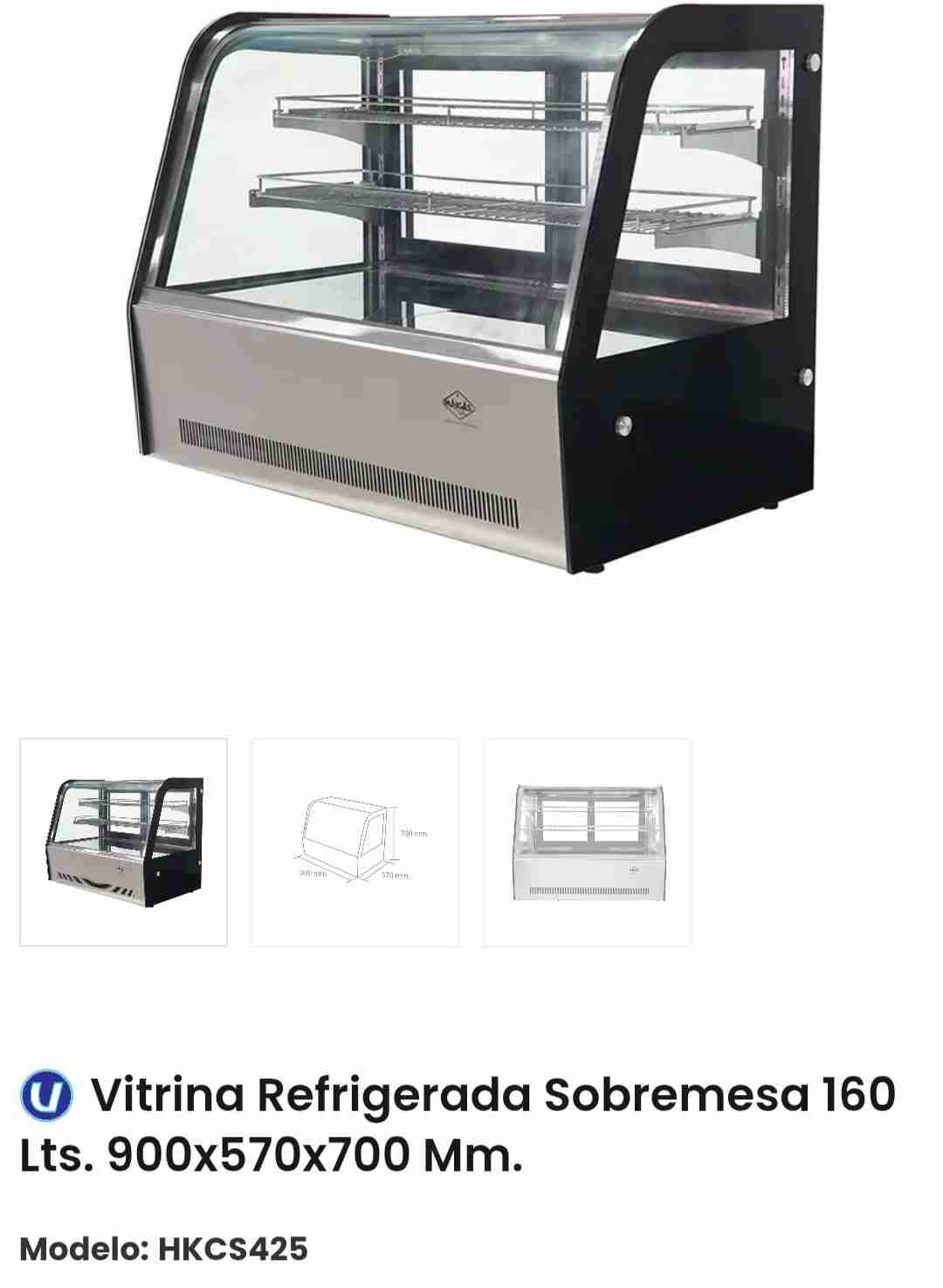 Vitrina refrigerada sobremesa 160L