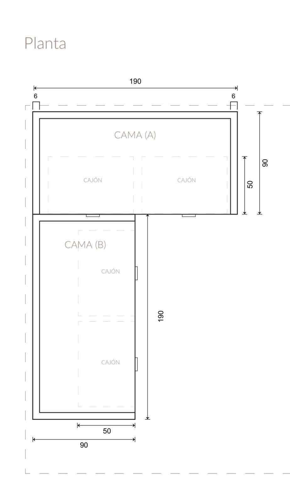 Cama infantil con cajones - miniatura 2