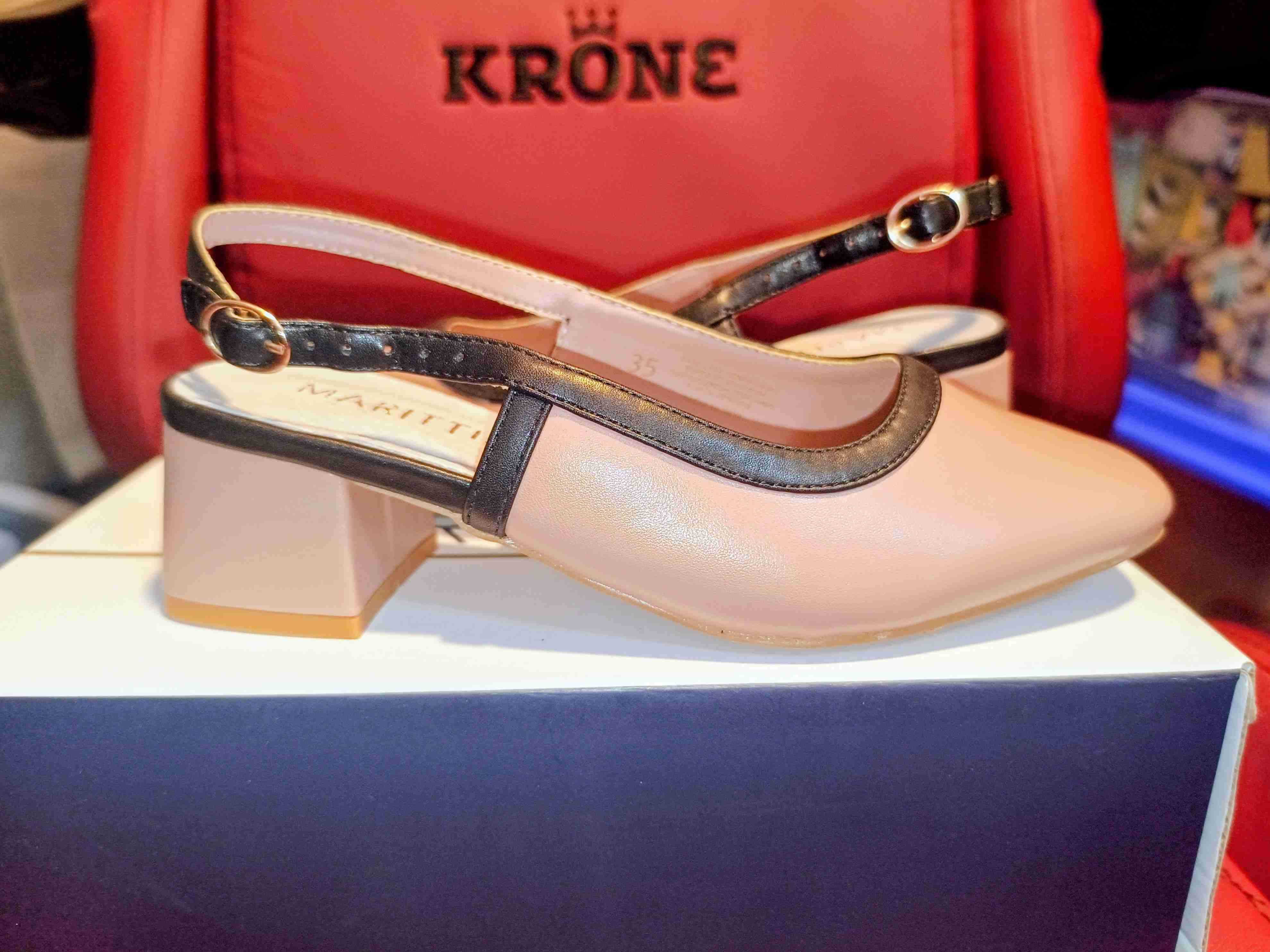 Zapatos de tacón beige y negro TALLA 35 - miniatura 3