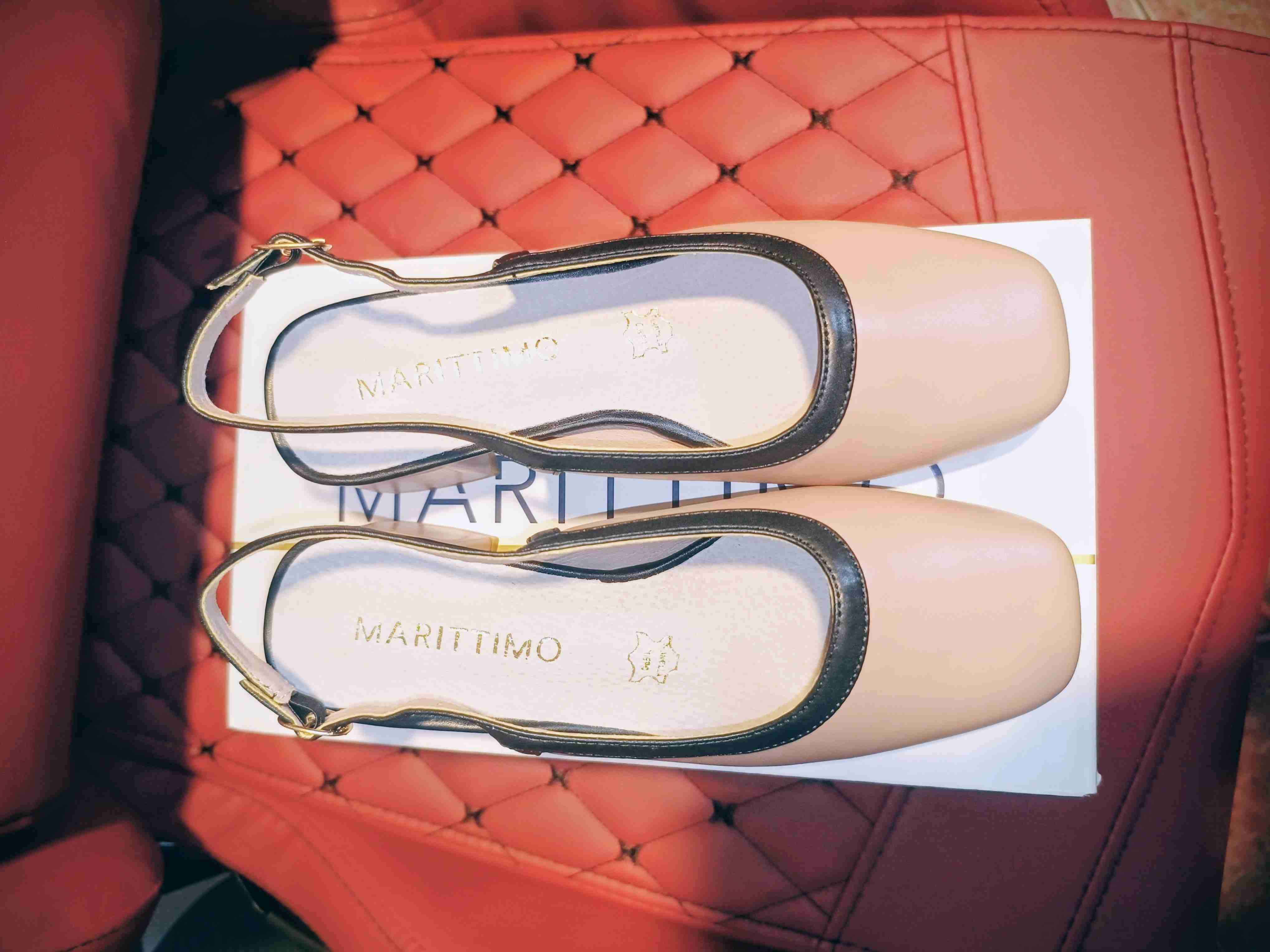 Zapatos de tacón beige y negro TALLA 35 - miniatura 4