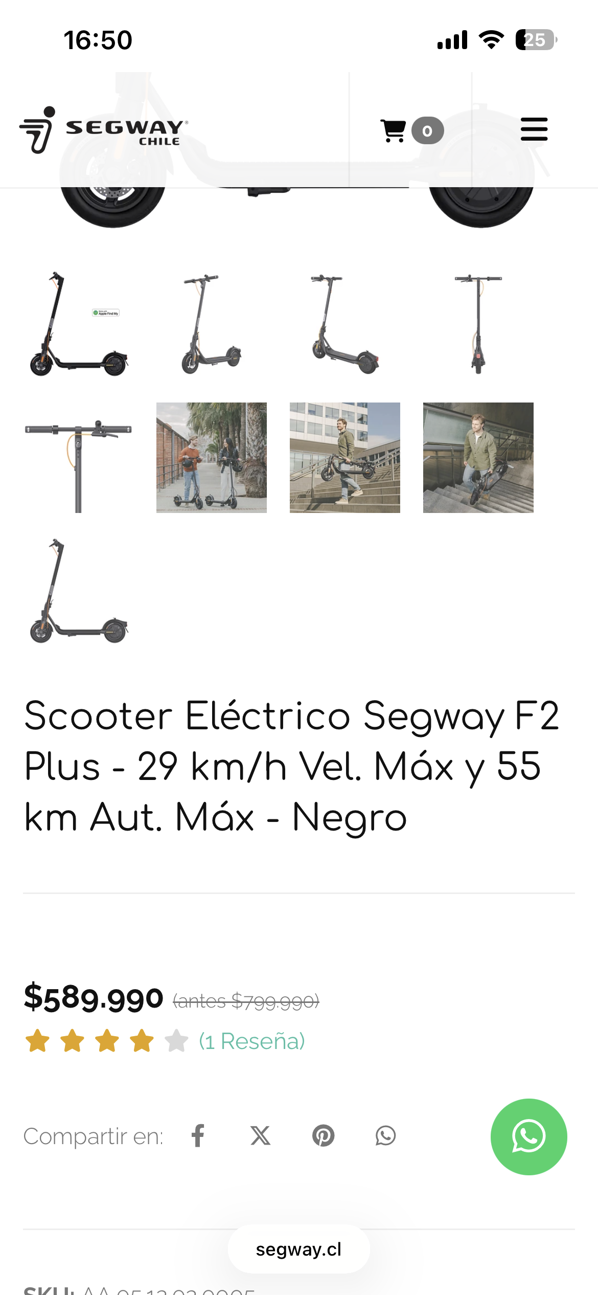 Scooter eléctrico negro - miniatura 4