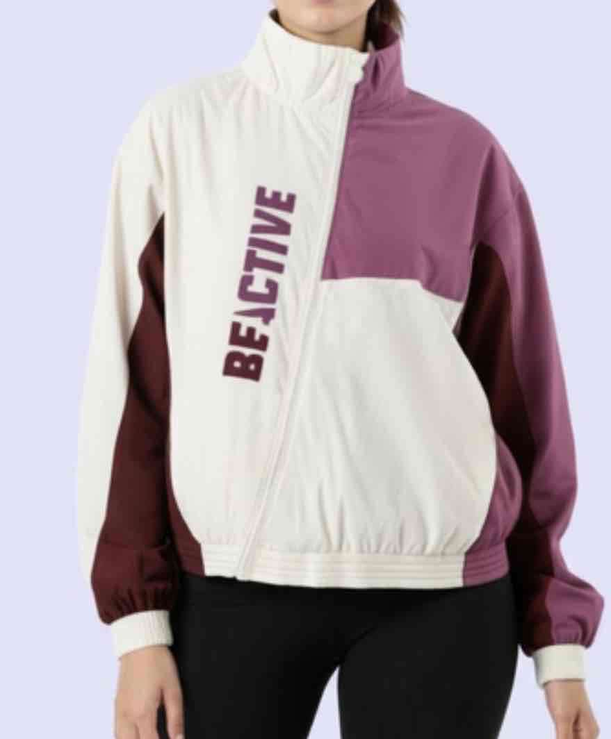 Chaqueta deportiva blanca y morada BE ACTIVE - miniatura 1
