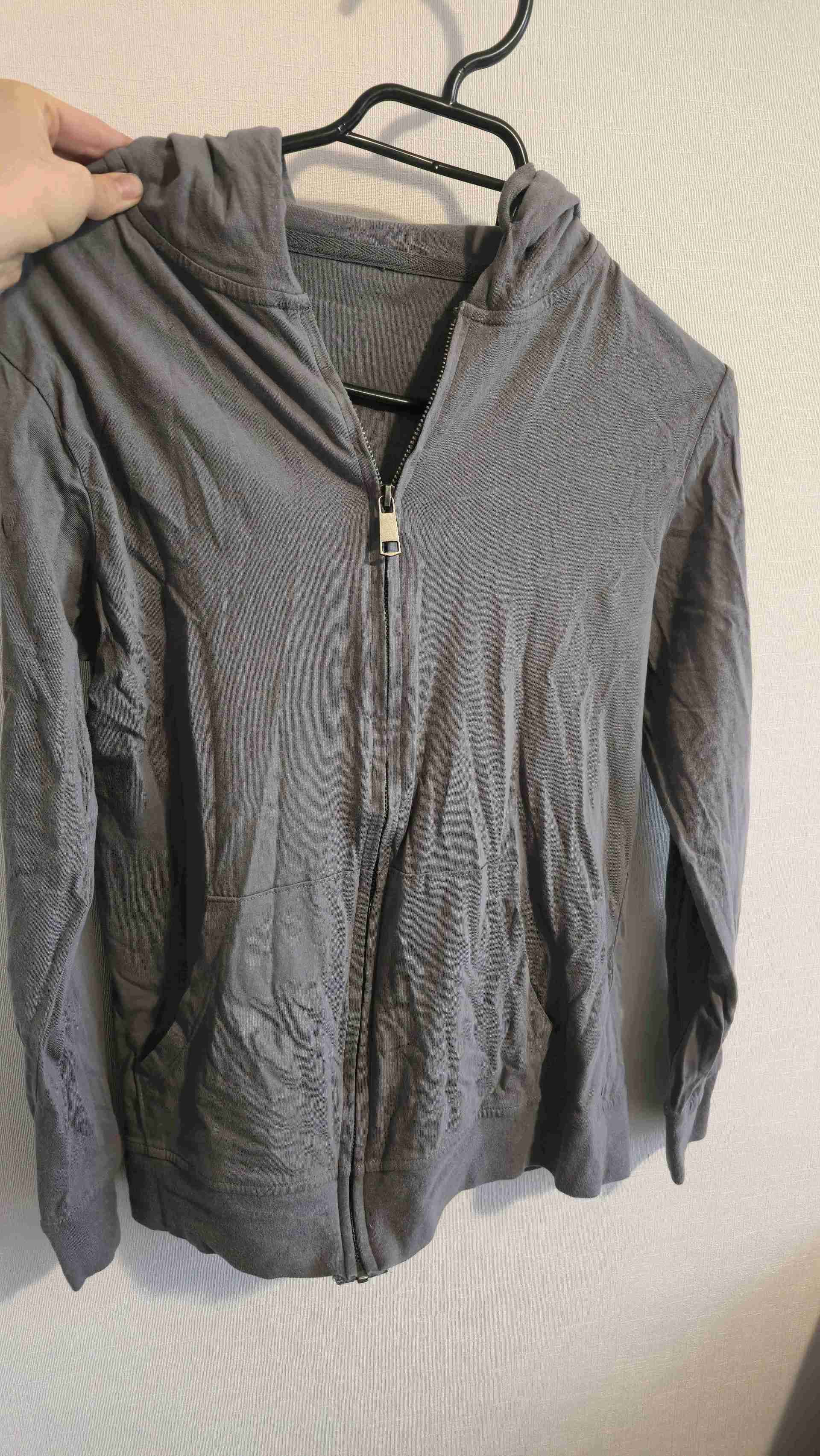 Polerón gris con capucha y cierre - miniatura 1