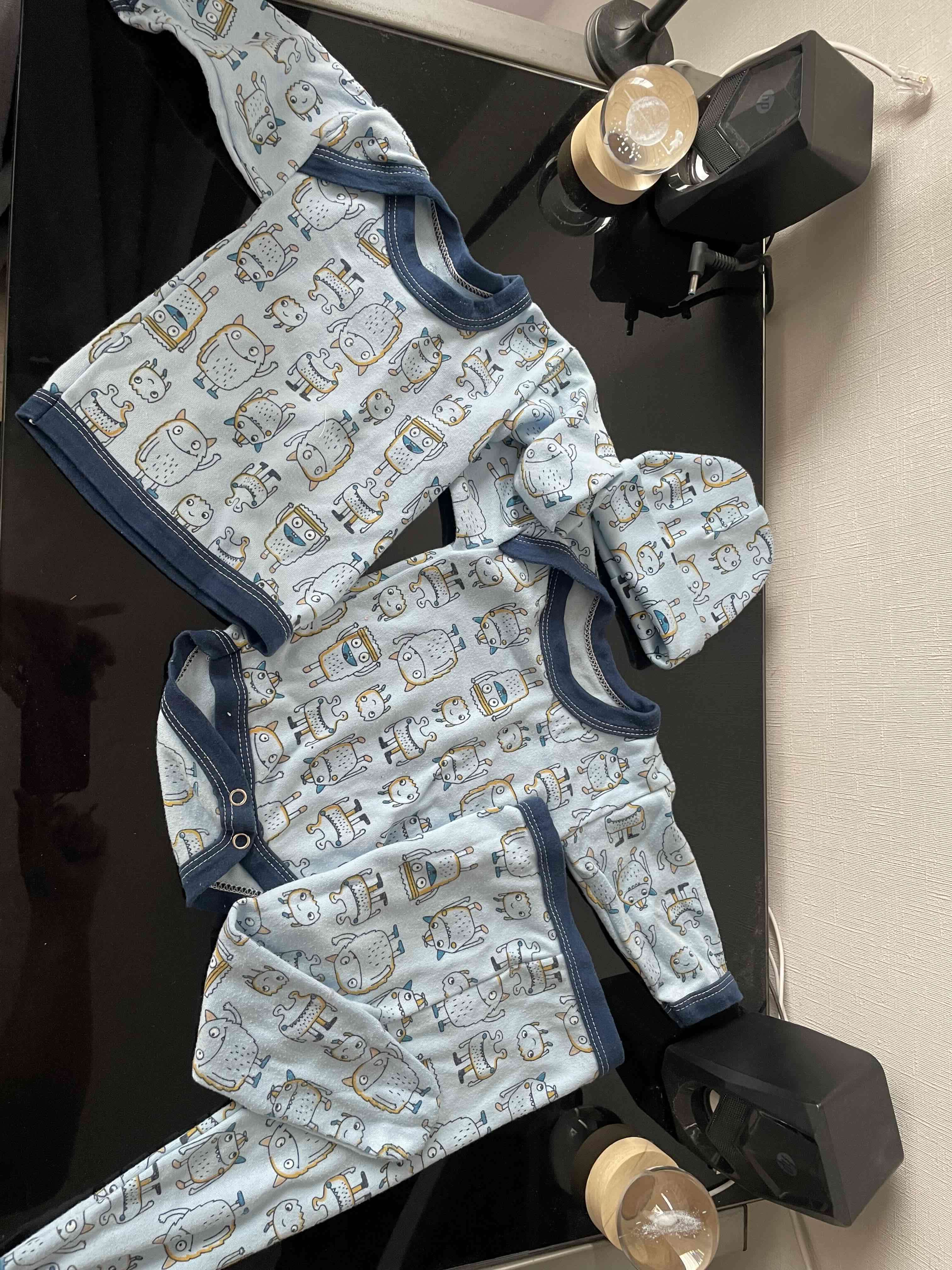 Conjunto de bebé estampado azul - miniatura 1
