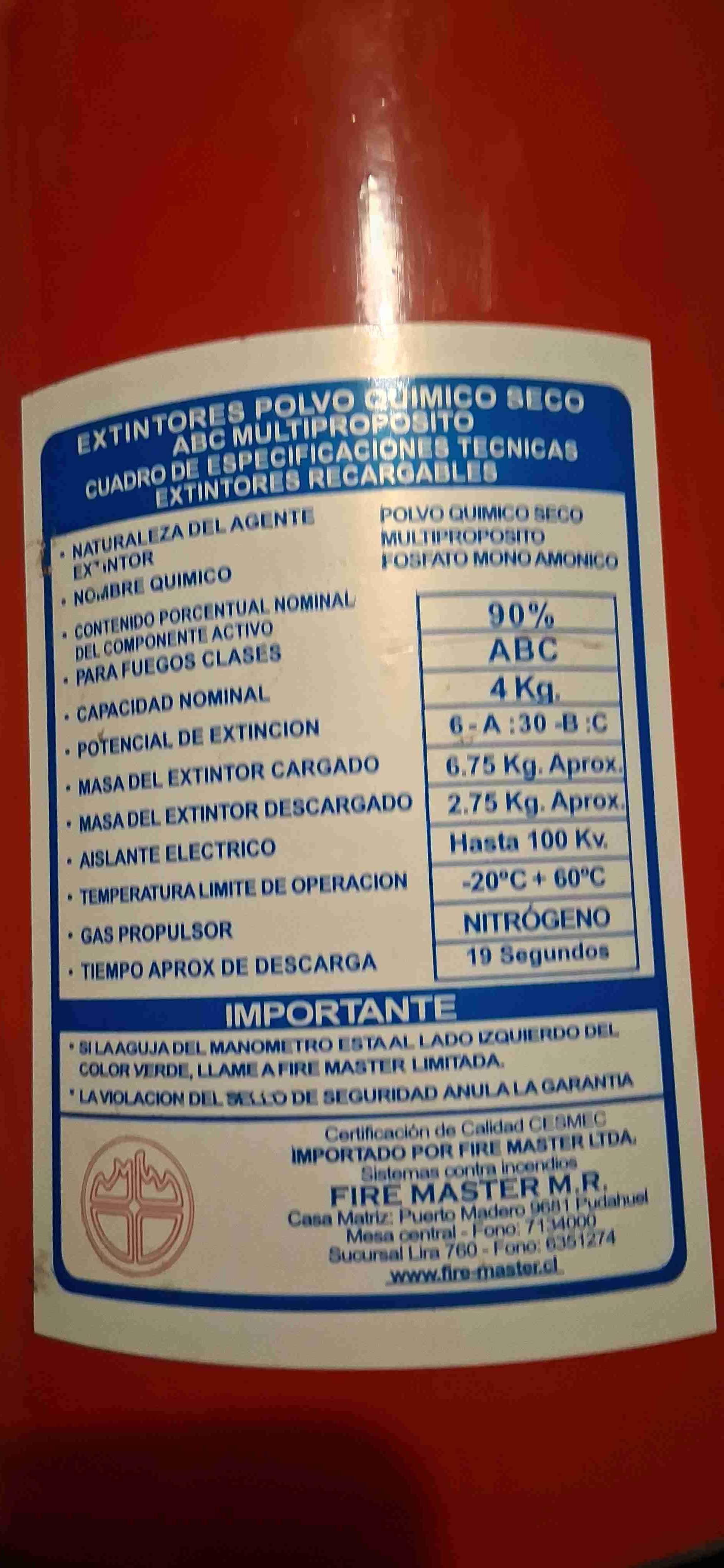 Extintor de polvo químico - miniatura 2