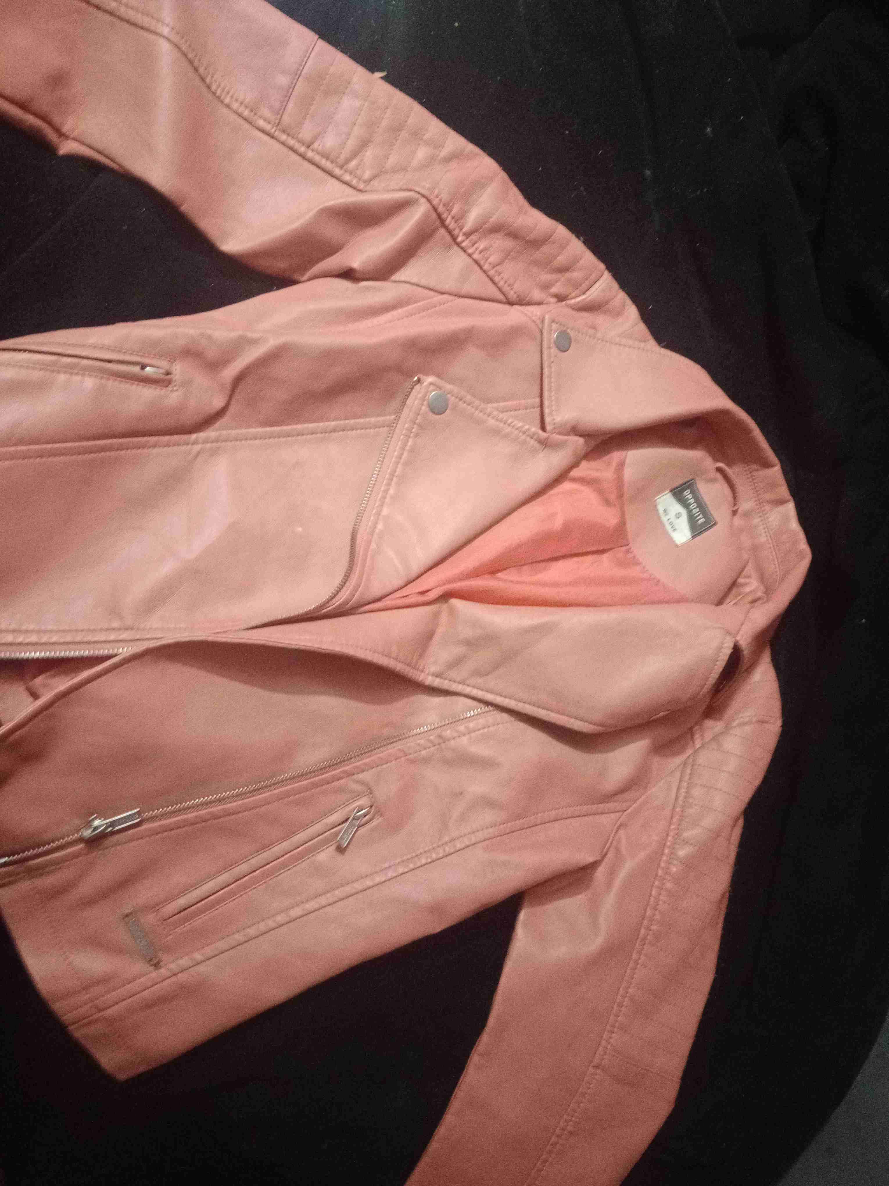 Chaqueta biker rosada mujer