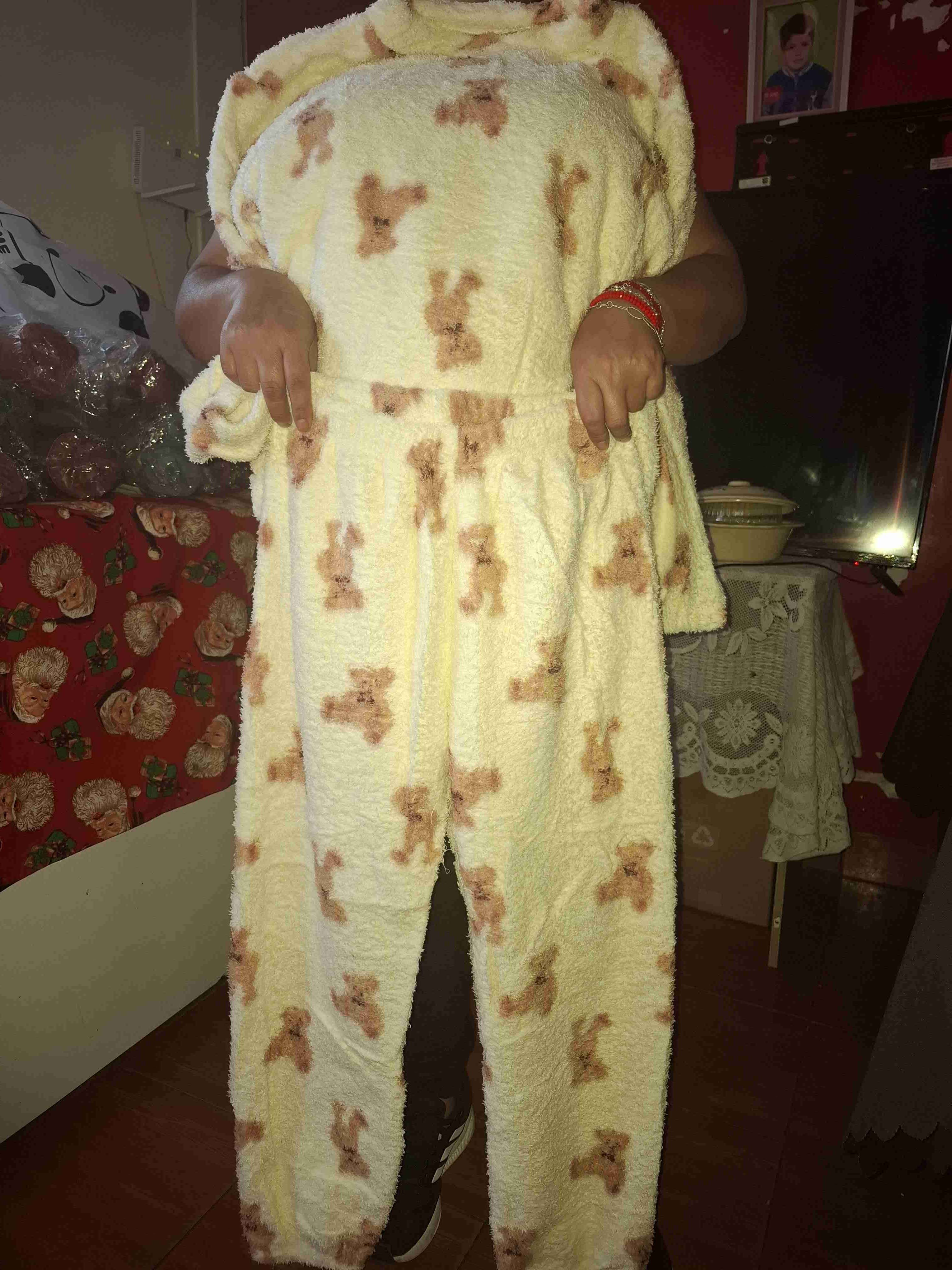 Pijama polar rosa con diseño oso - miniatura 2