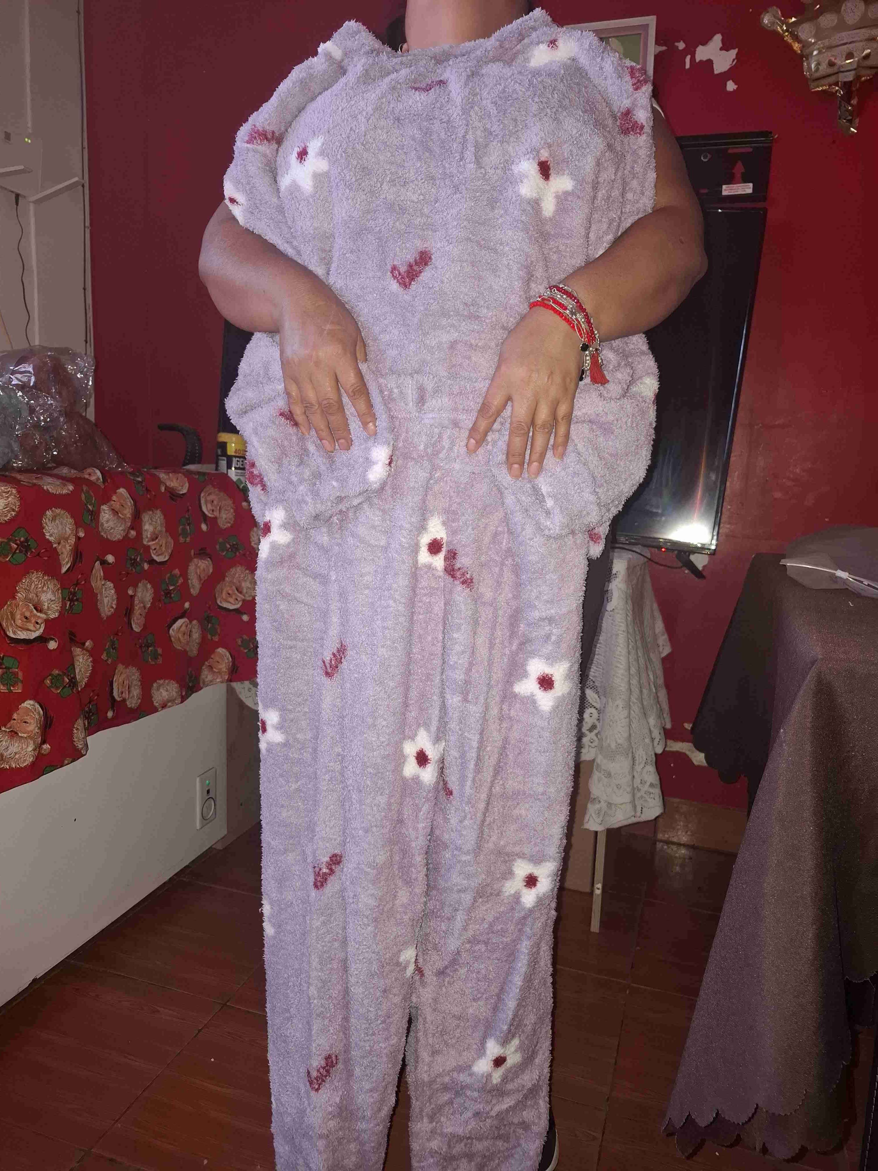 Pijama polar rosa con diseño oso - miniatura 3