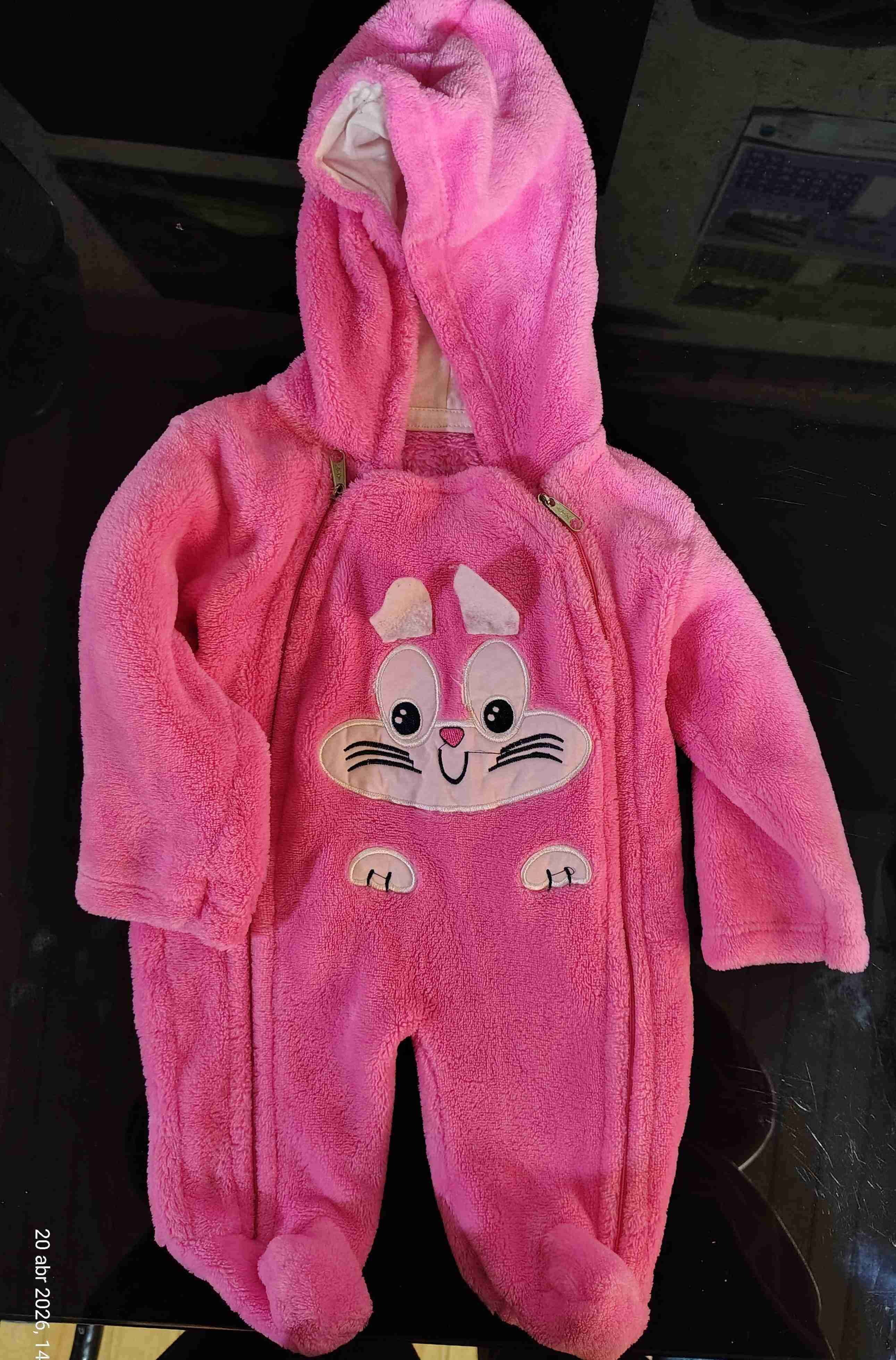 Pijama de bebé rosado con gorro +Lote de 12 - miniatura 2