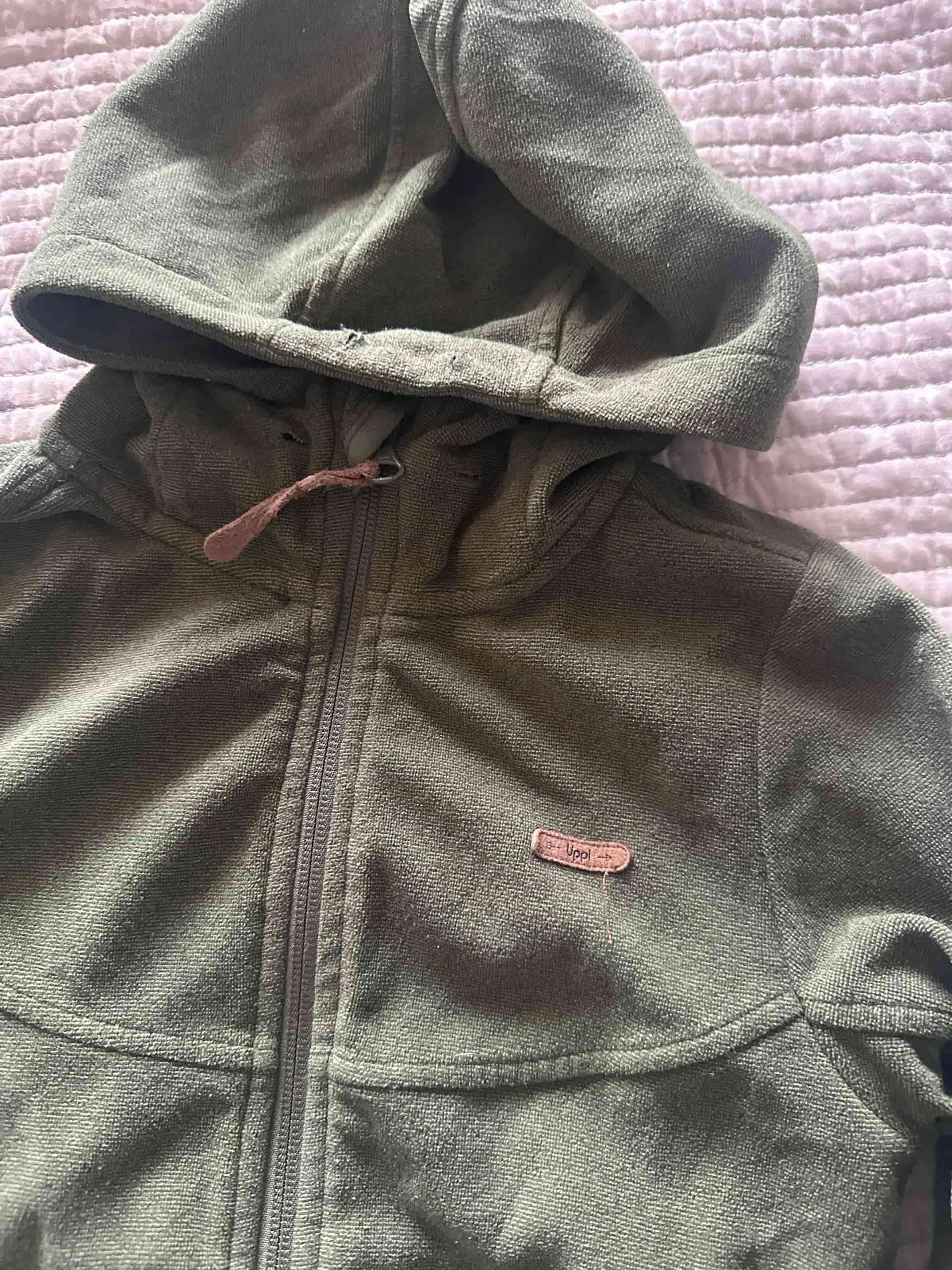 Chaqueta de polar verde capucha lipo - miniatura 2