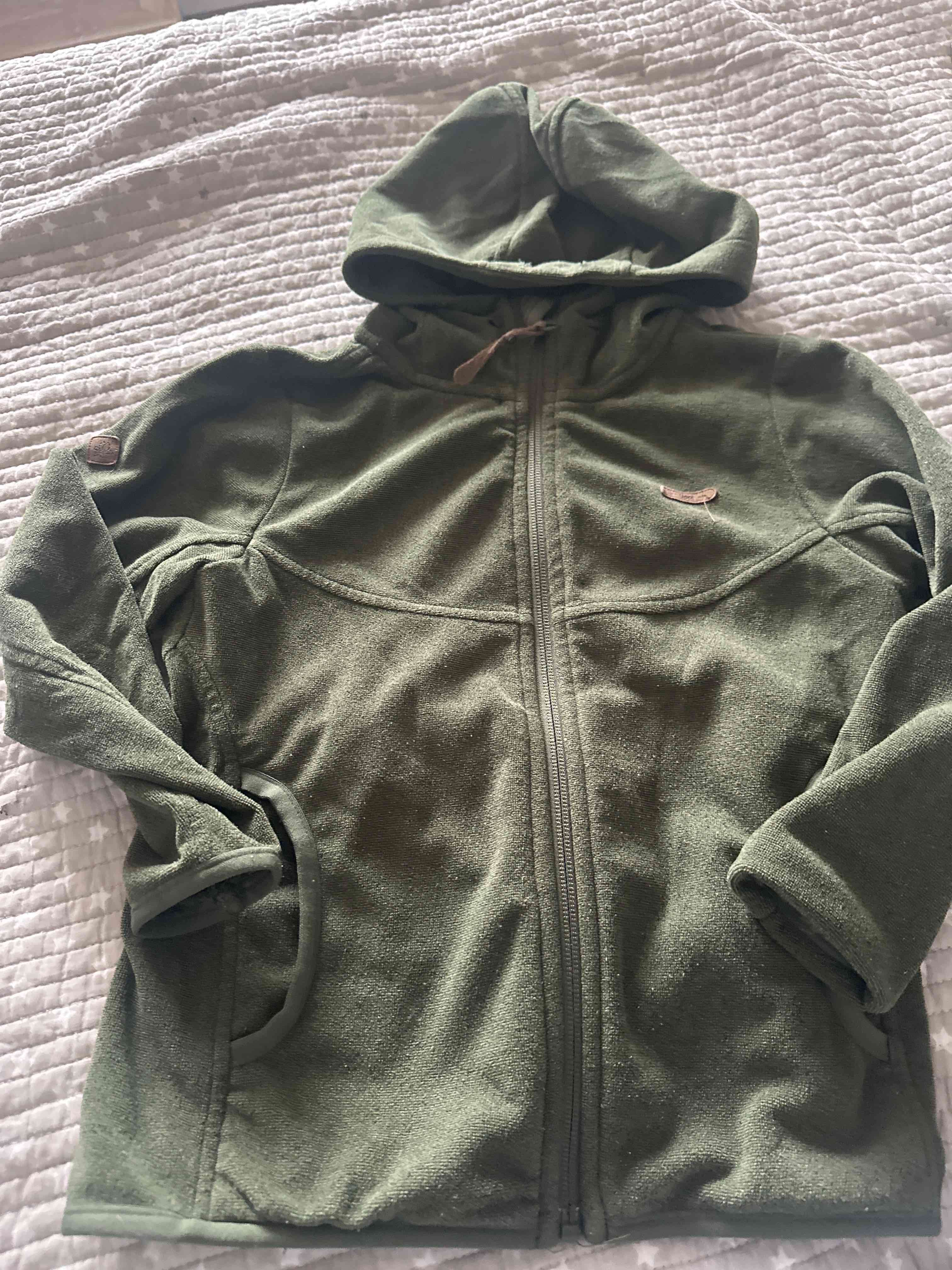 Chaqueta de polar verde capucha lipo - miniatura 3