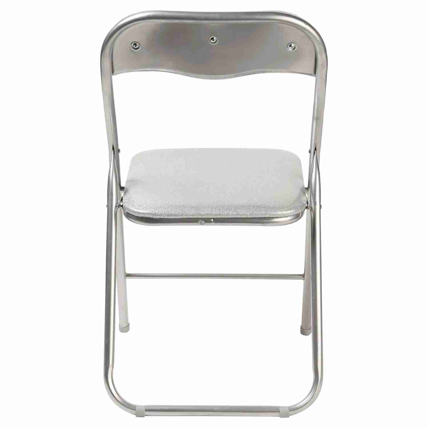 Silla plegable gris billante muy linda - miniatura 3