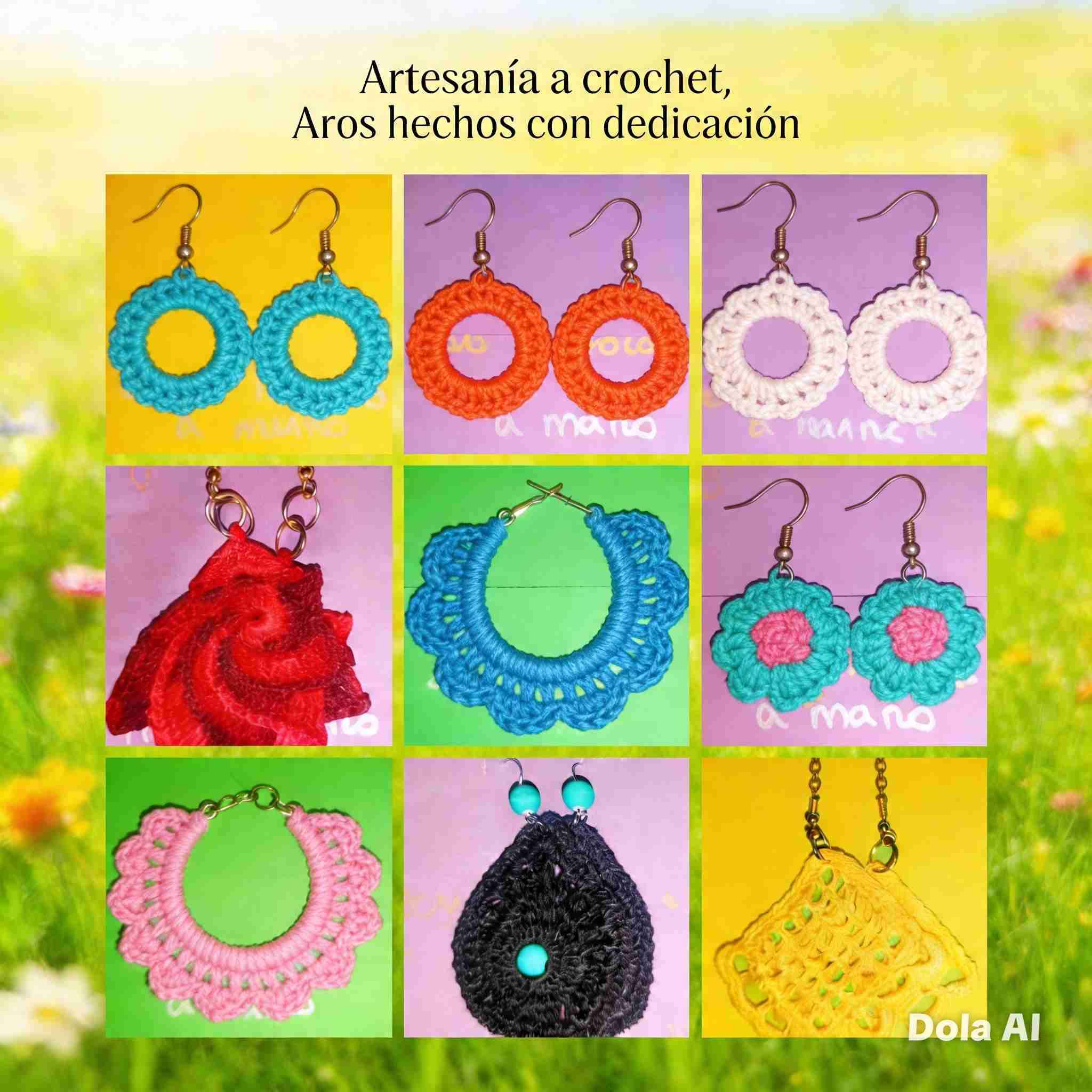 Aros artesanales a crochet - miniatura 2
