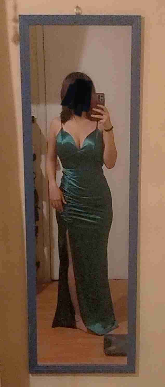 Vestido de gala verde XS - miniatura 2