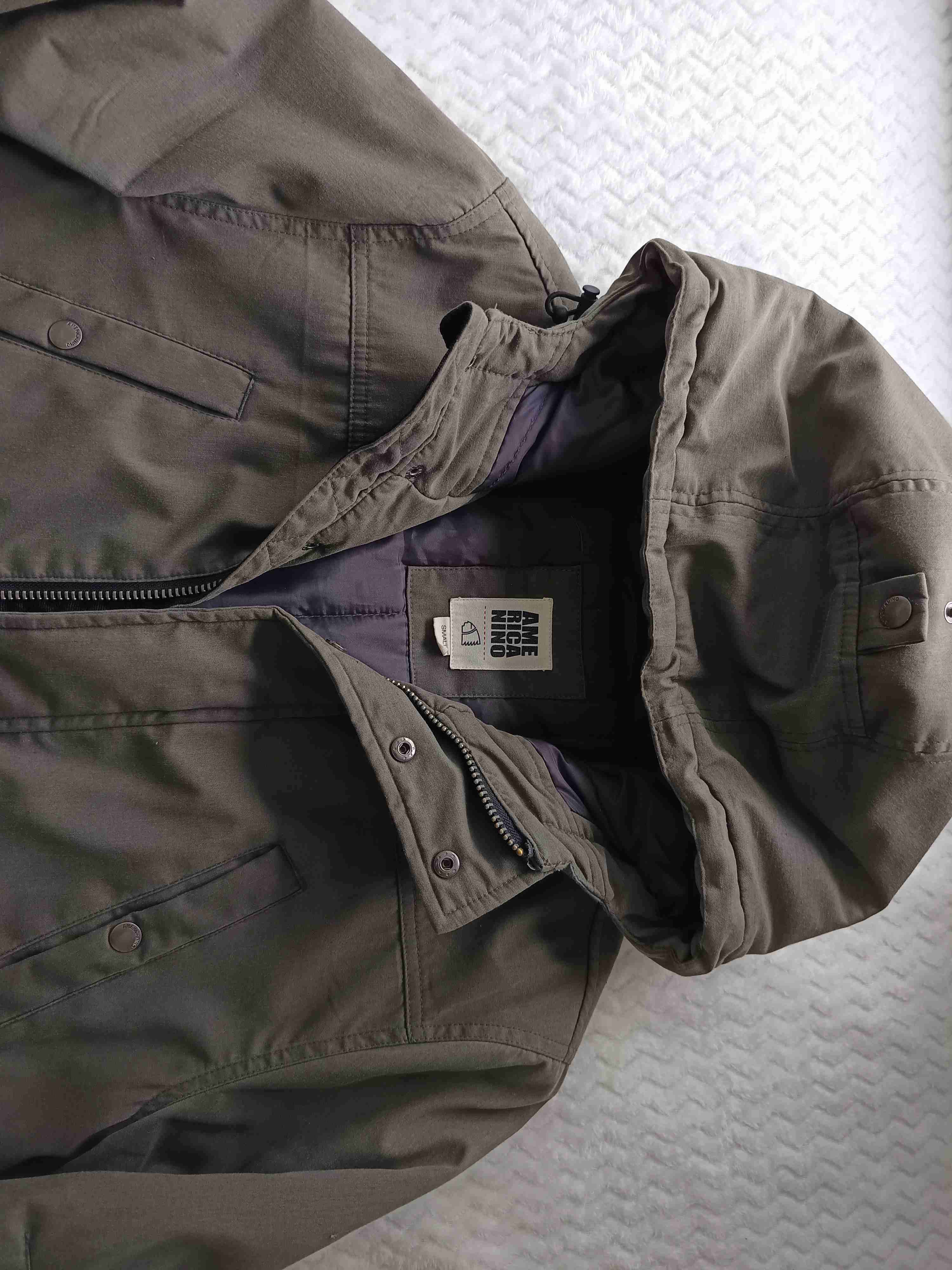 Parka larga Americanino de Hombre verde con gorro - miniatura 3