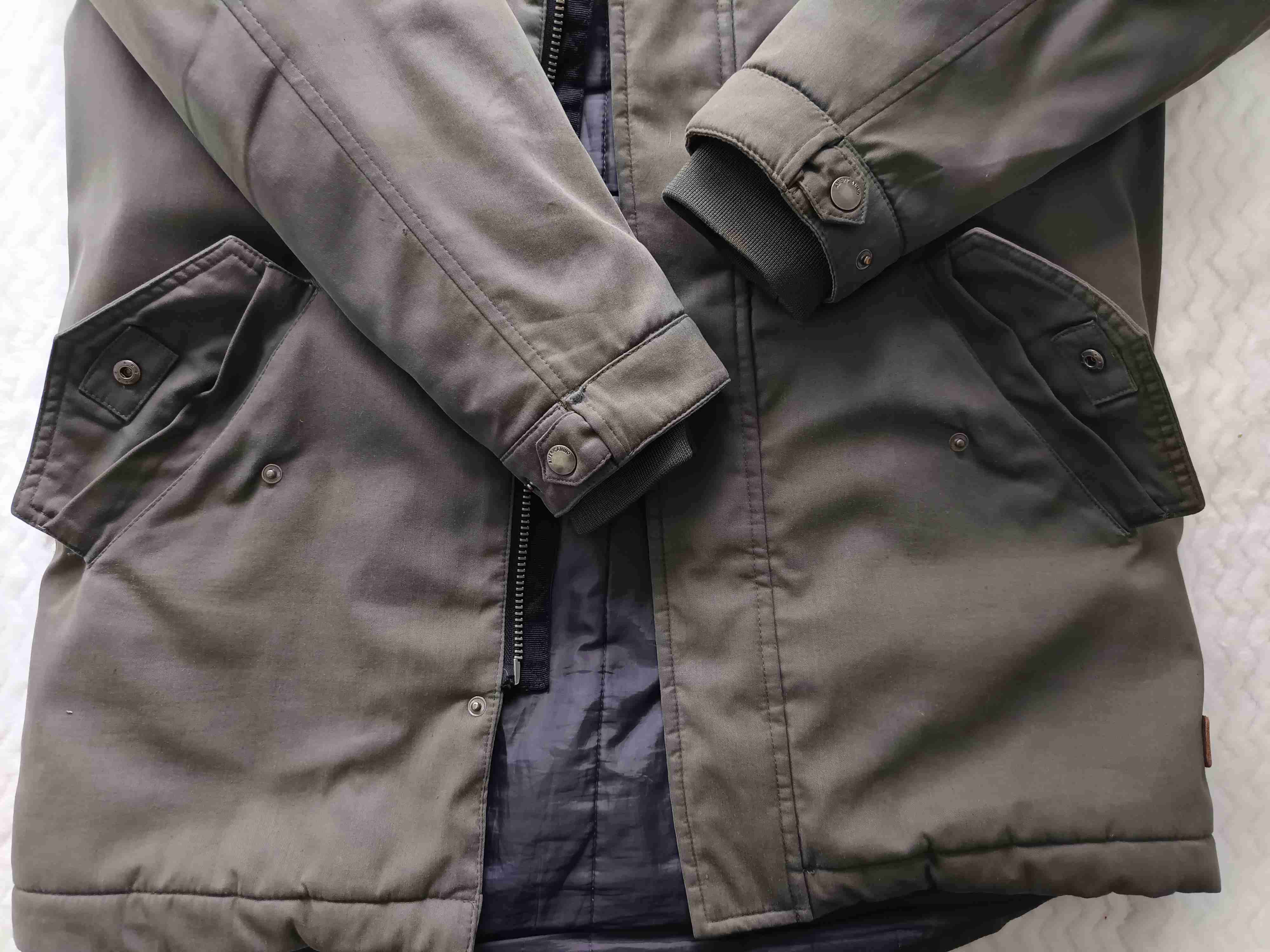 Parka larga Americanino de Hombre verde con gorro - miniatura 5