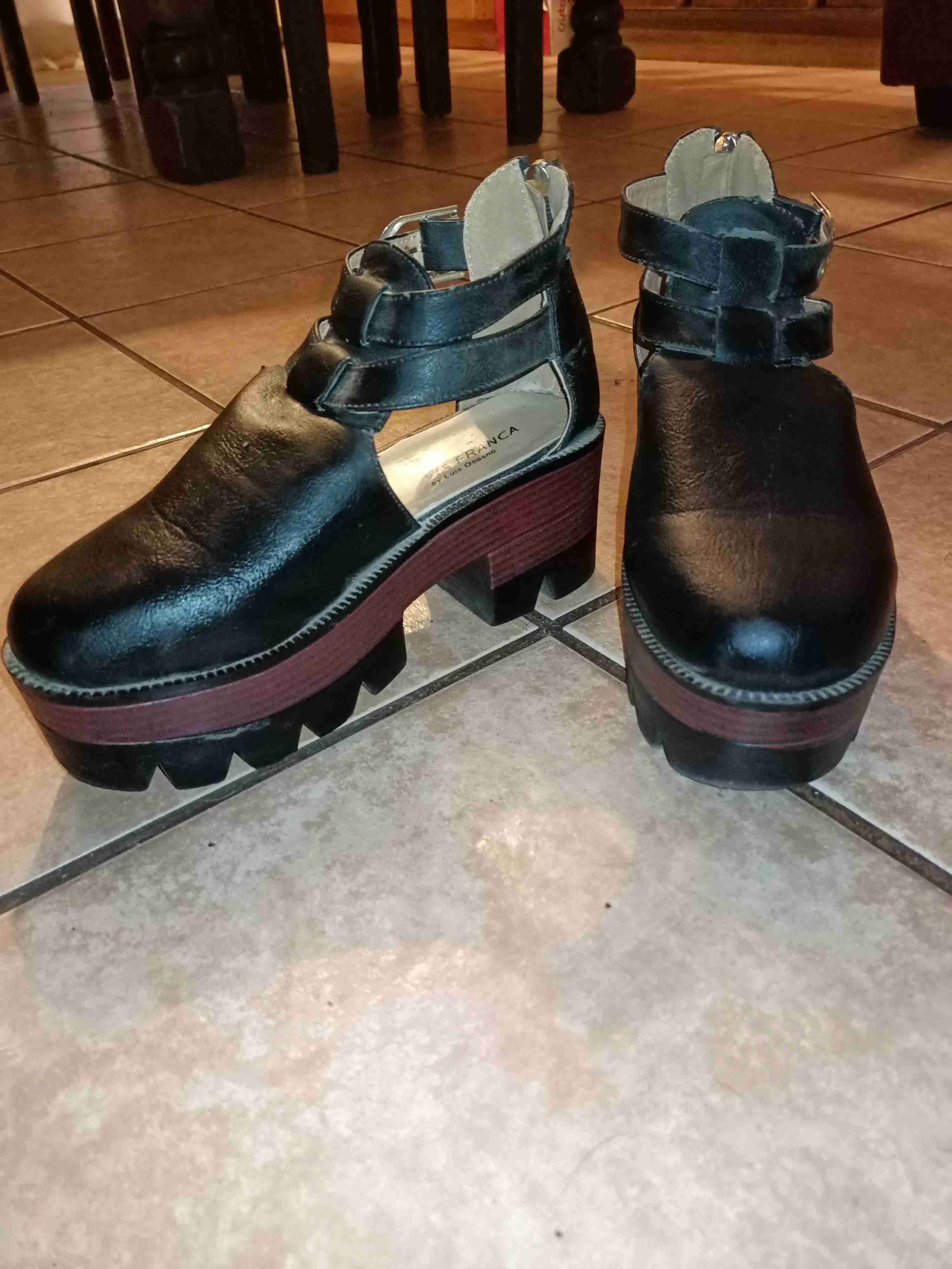 Botines negros de cuero mujer - miniatura 1