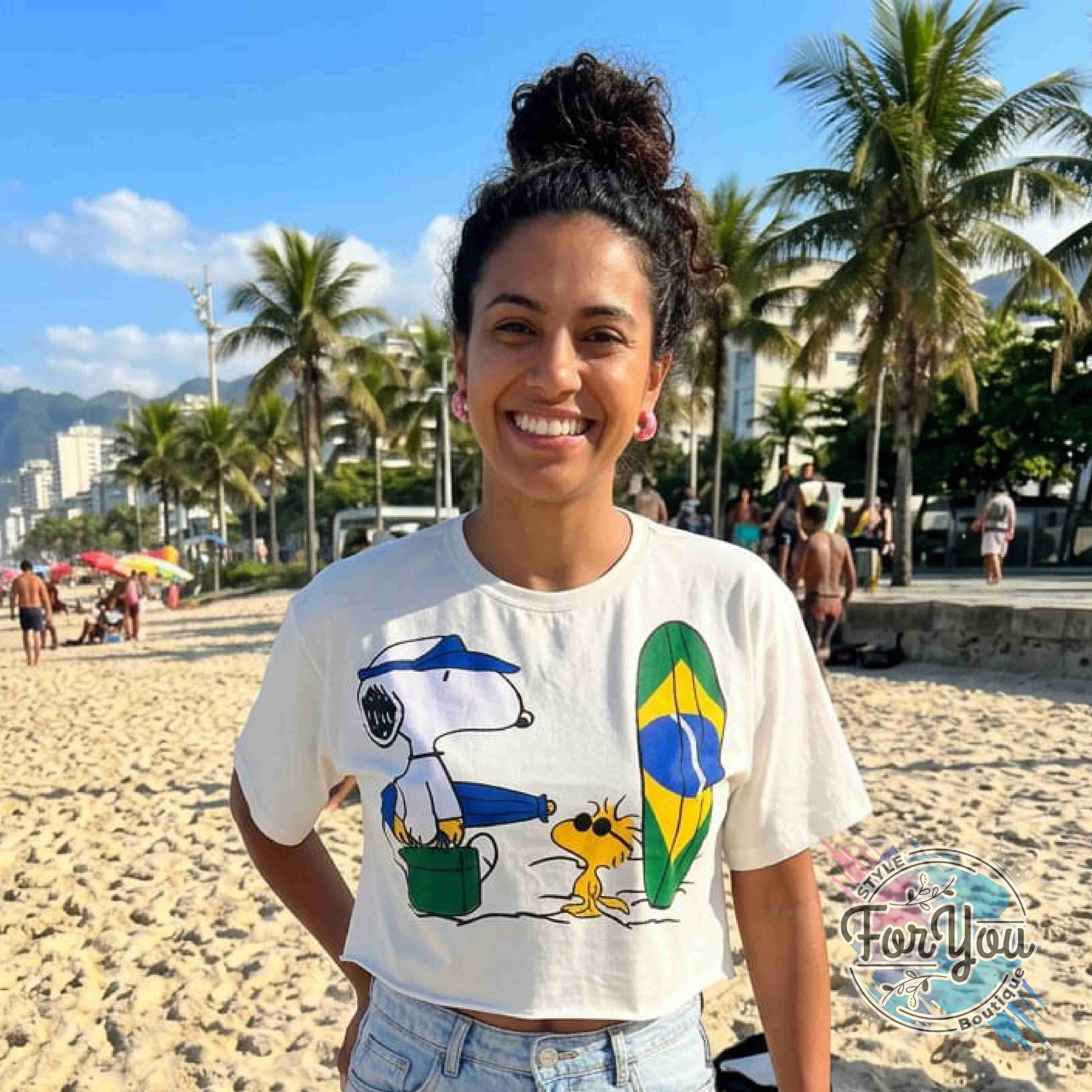 Polera blanca con Snoopy estampado - miniatura 1