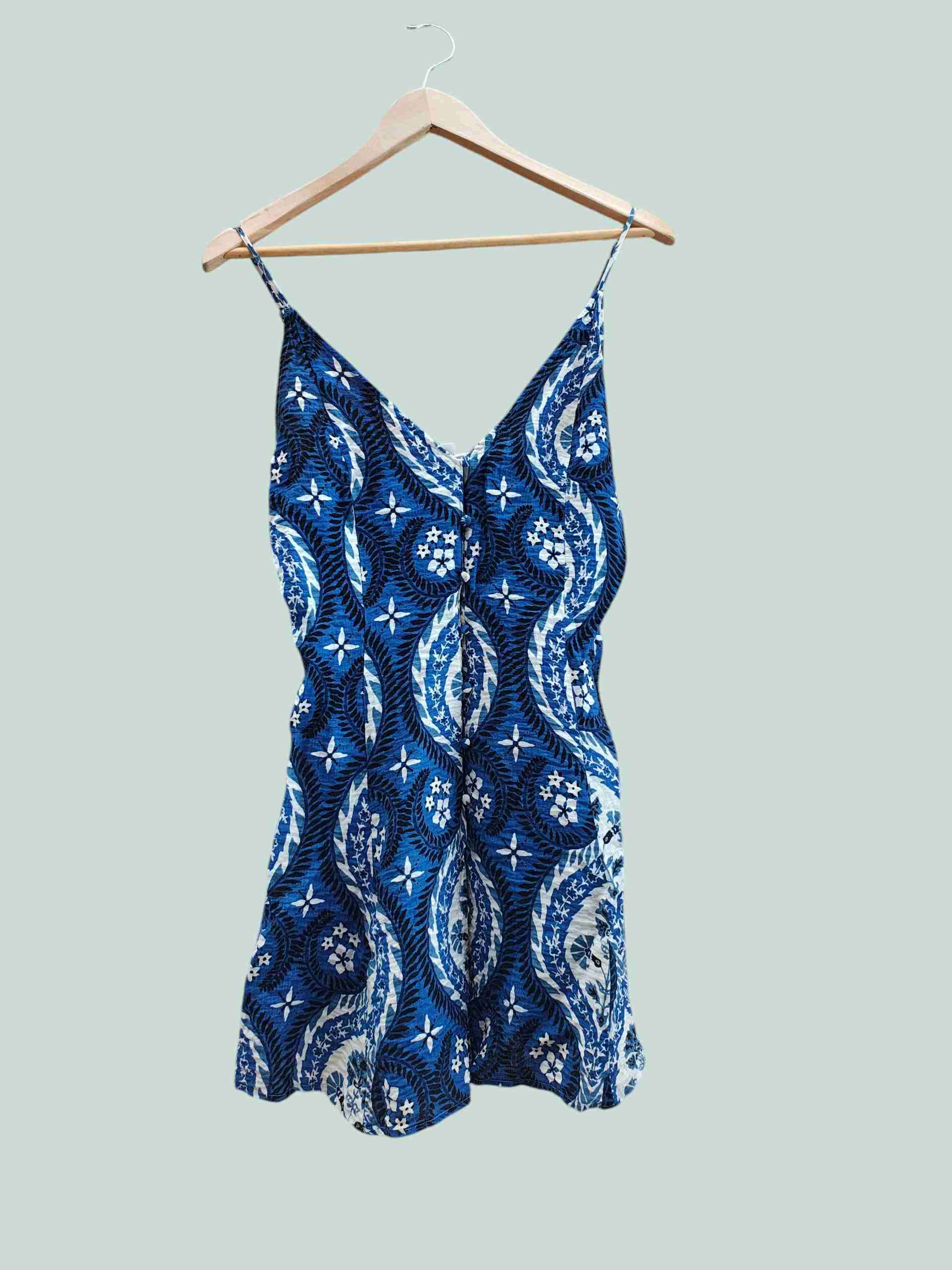 Vestido azul estampado - miniatura 1