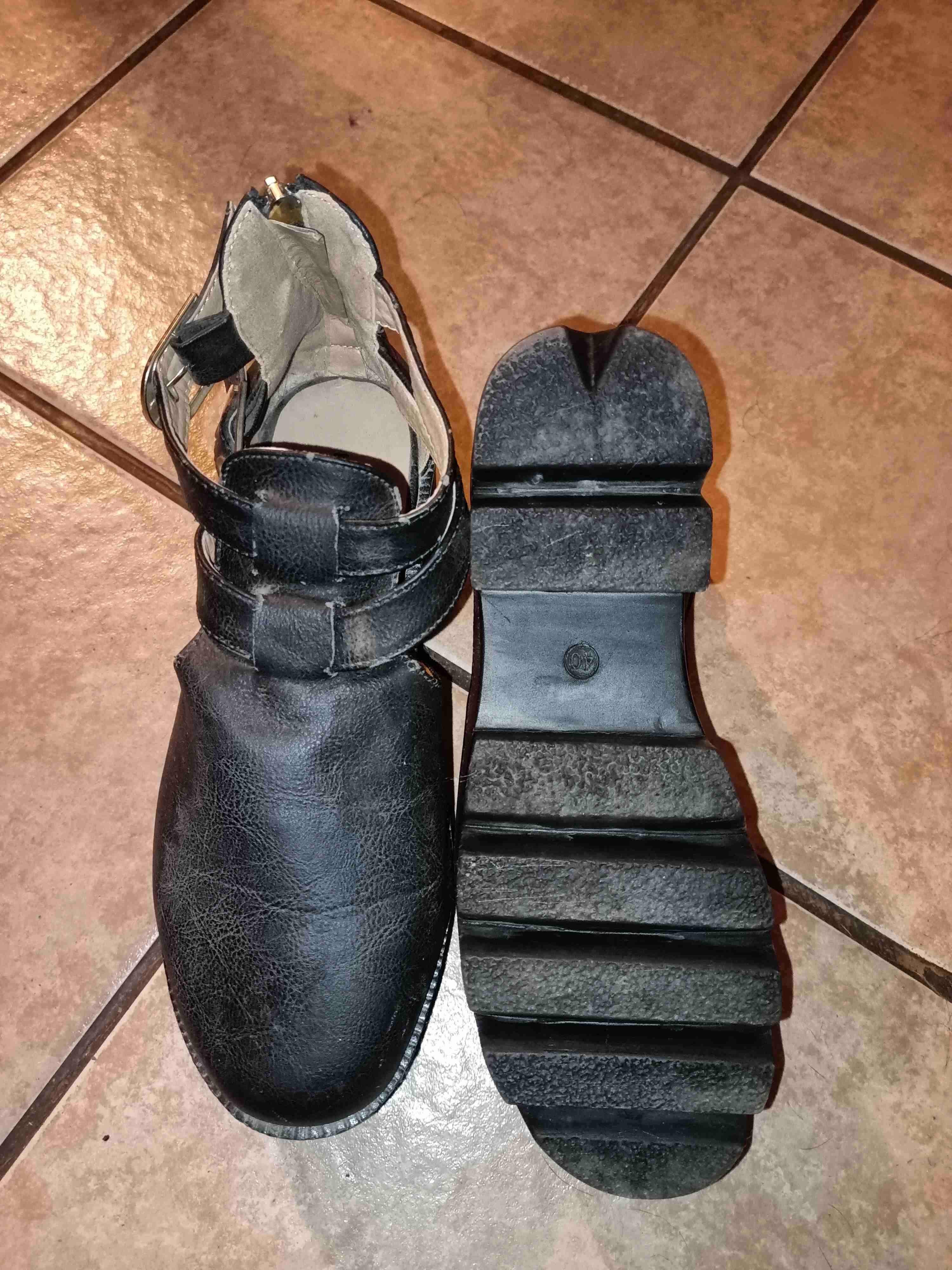 Botines negros de cuero mujer - miniatura 2