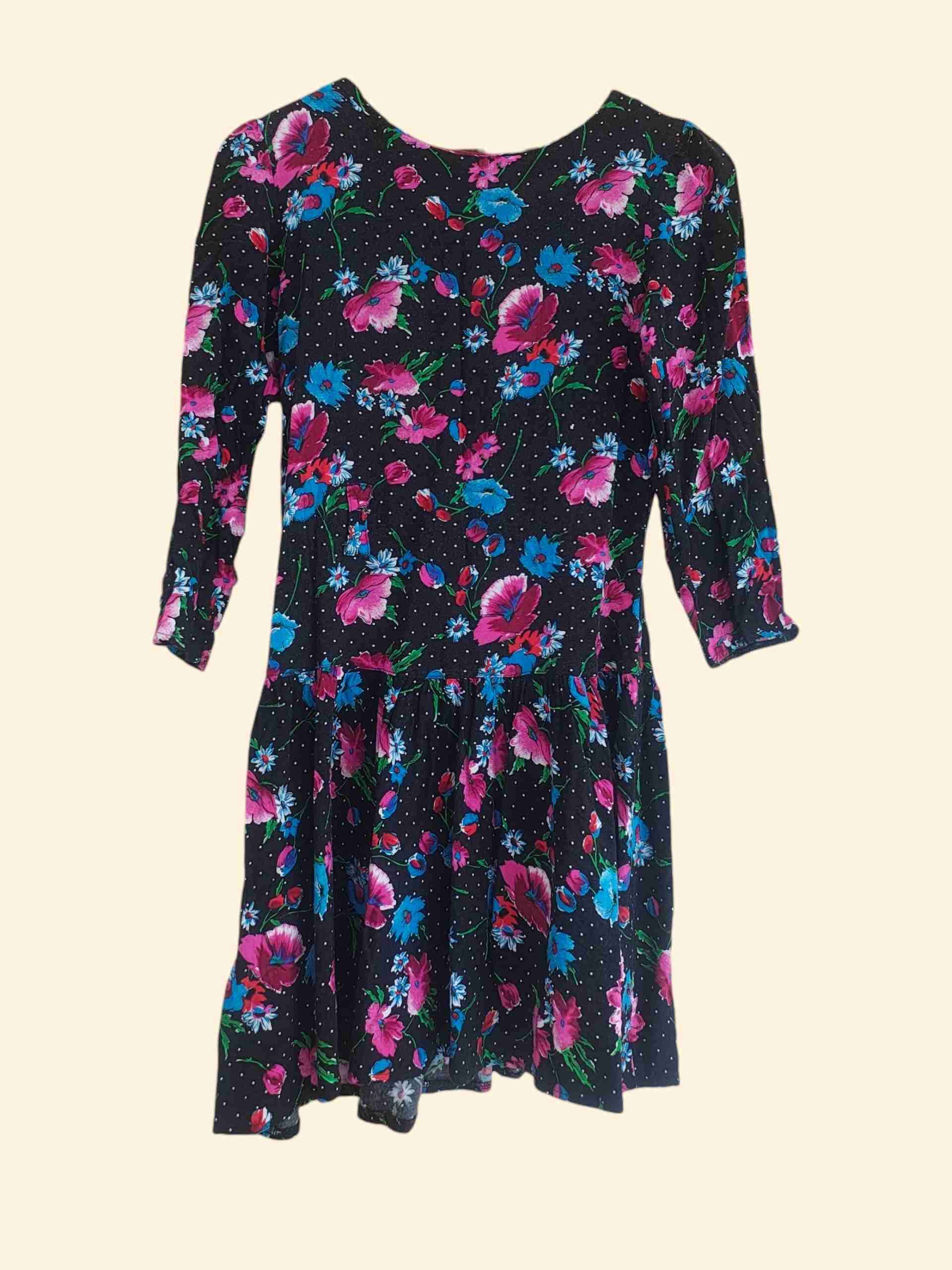 Vestido floral negro - miniatura 2