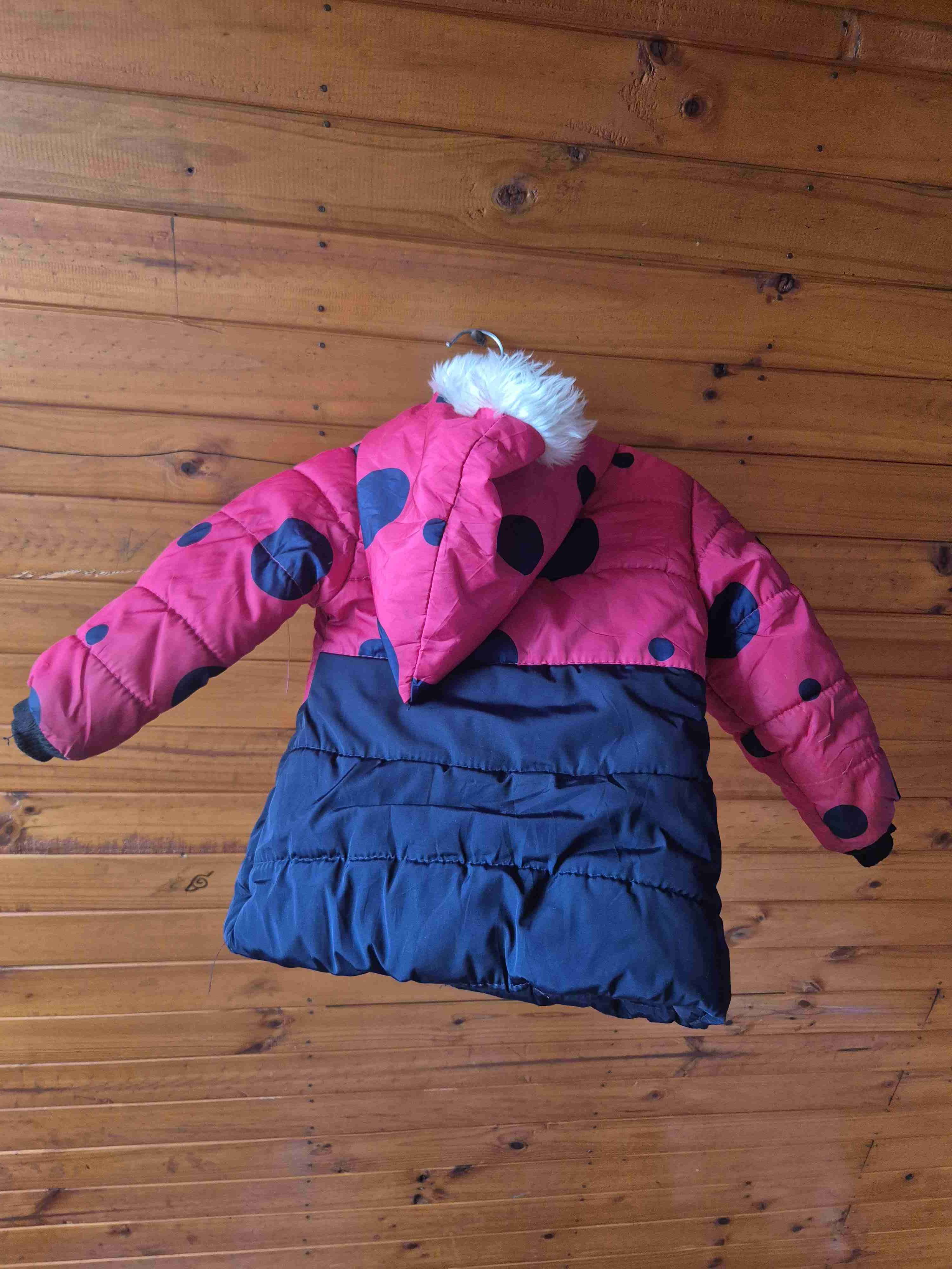 Abrigo infantil rojo con negro - miniatura 2