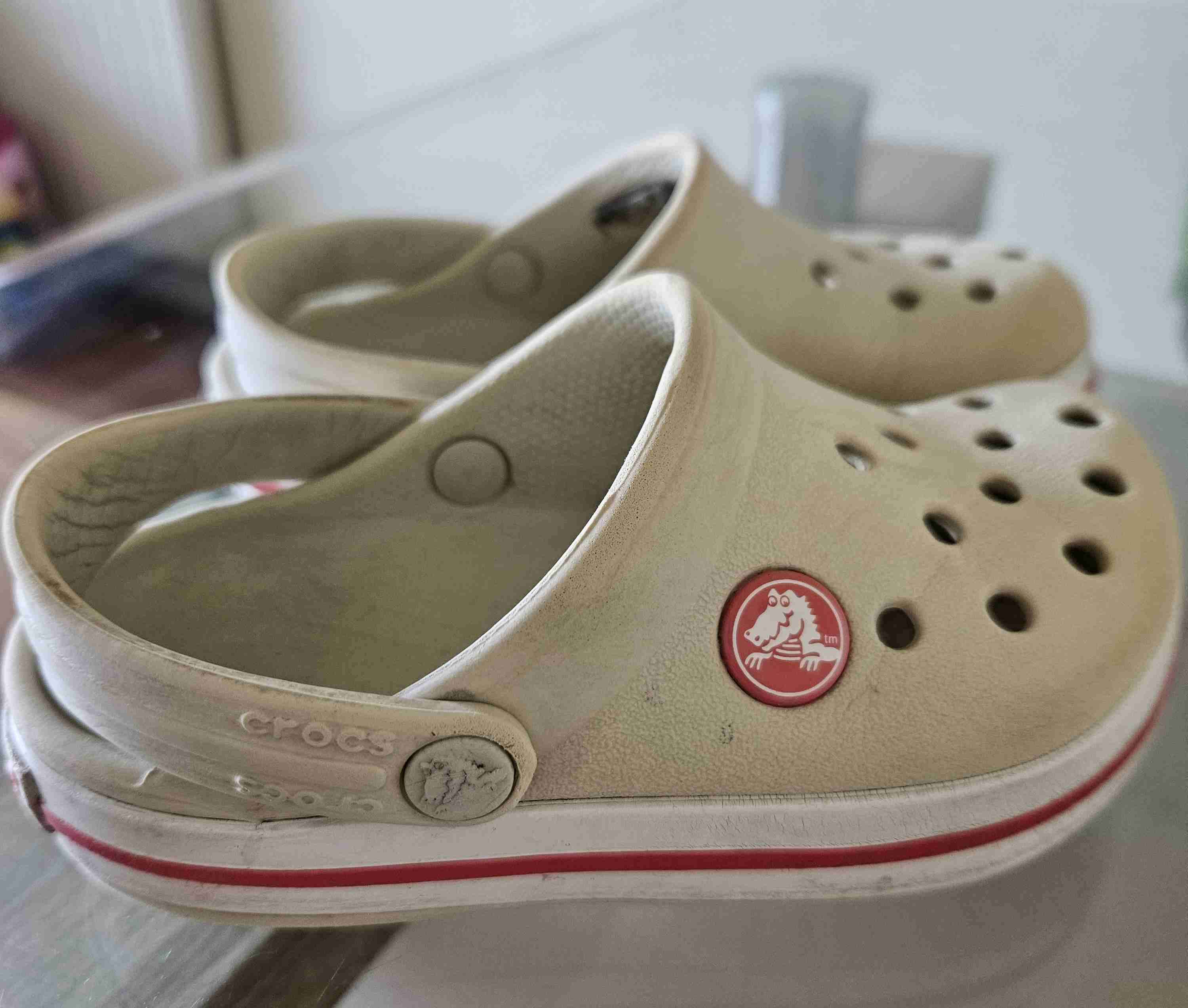 Zuecos Crocs beige C8 - miniatura 1