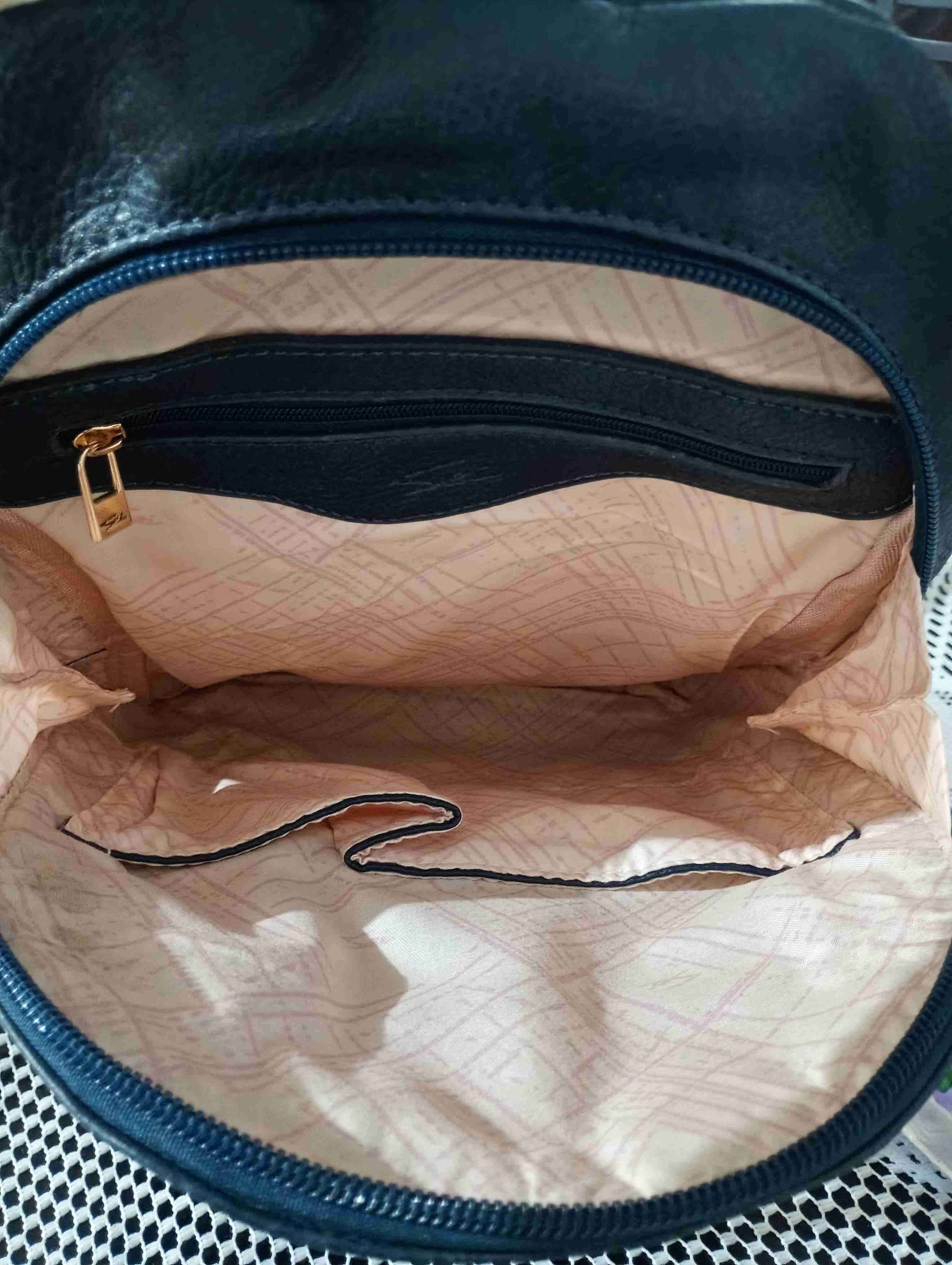 Bolso banalero ecocuero azul con bolsillo - miniatura 5