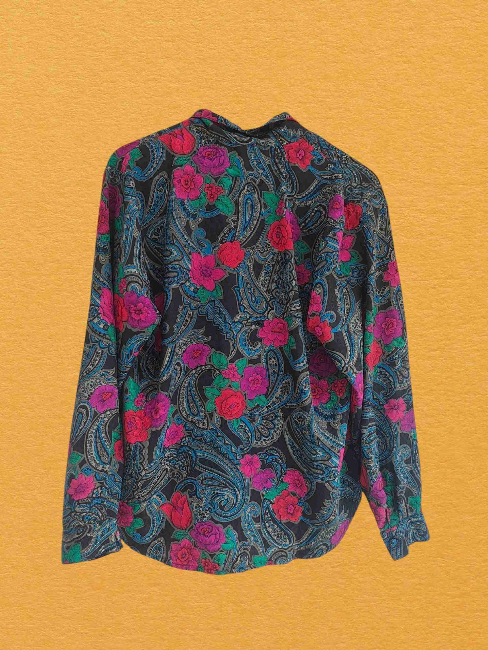 Blusa floral vintage multicolor - miniatura 2