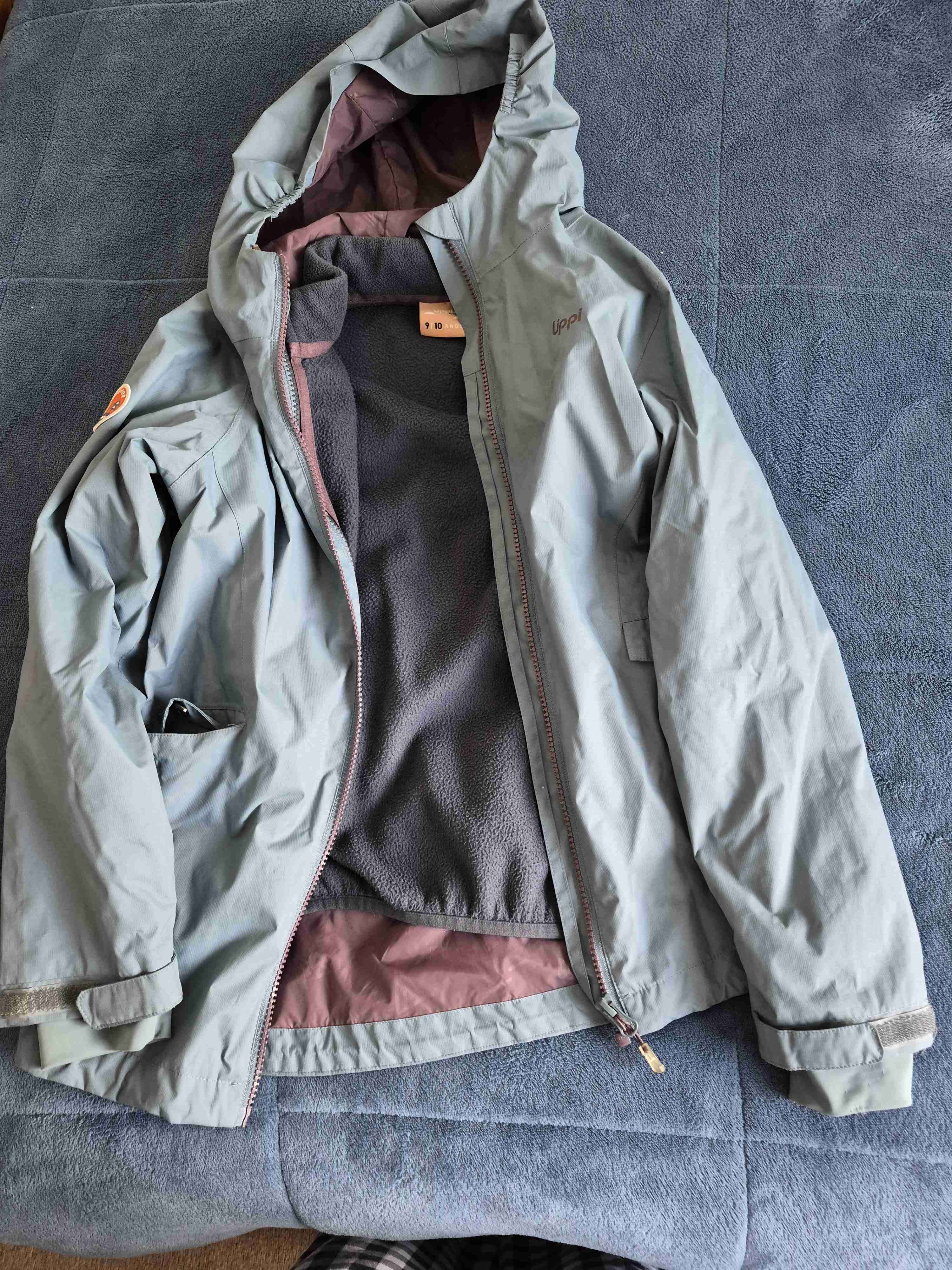 Parka infantil verde con capucha - miniatura 1