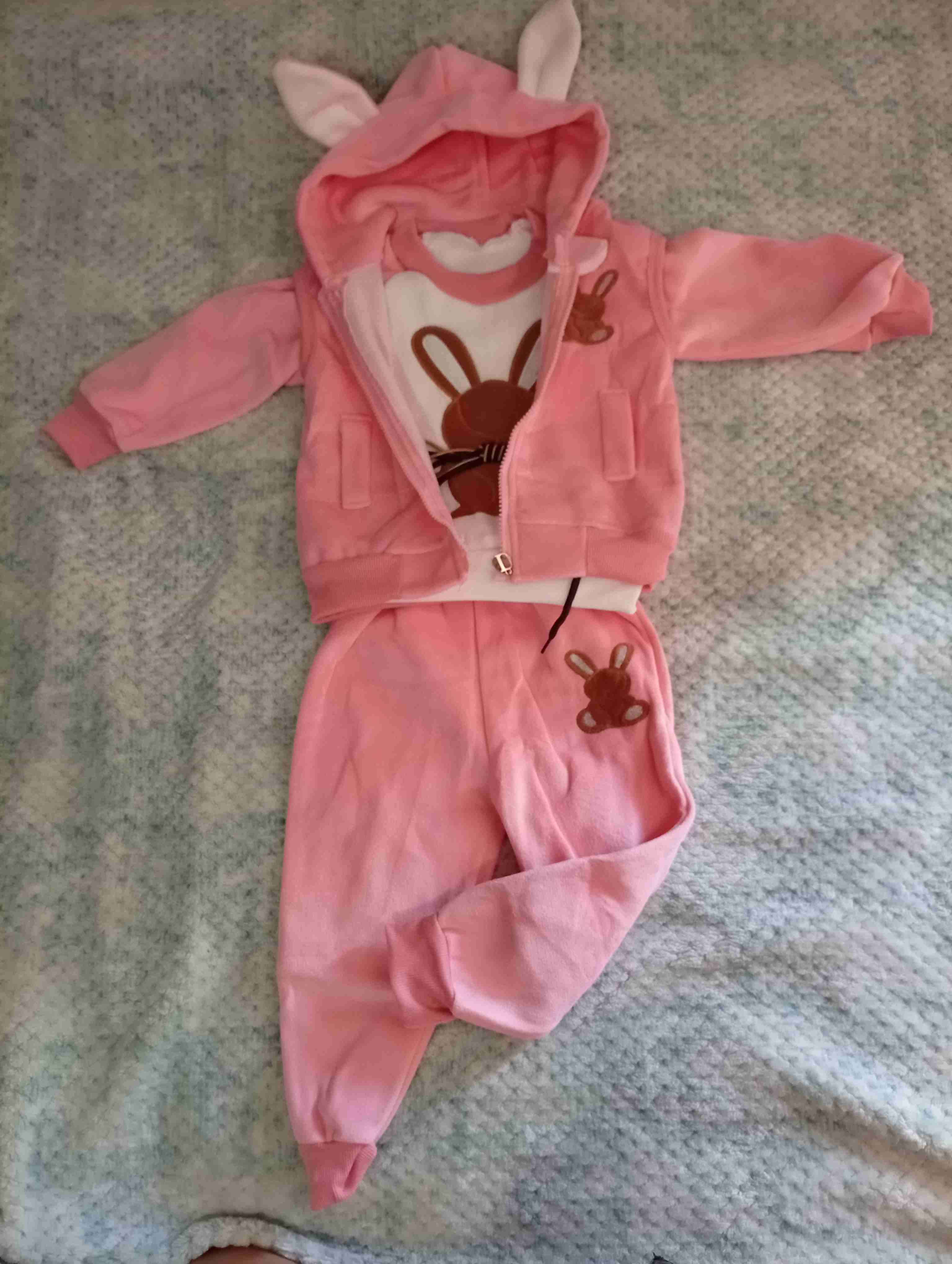 Conjunto infantil rosado con orejitas - miniatura 1