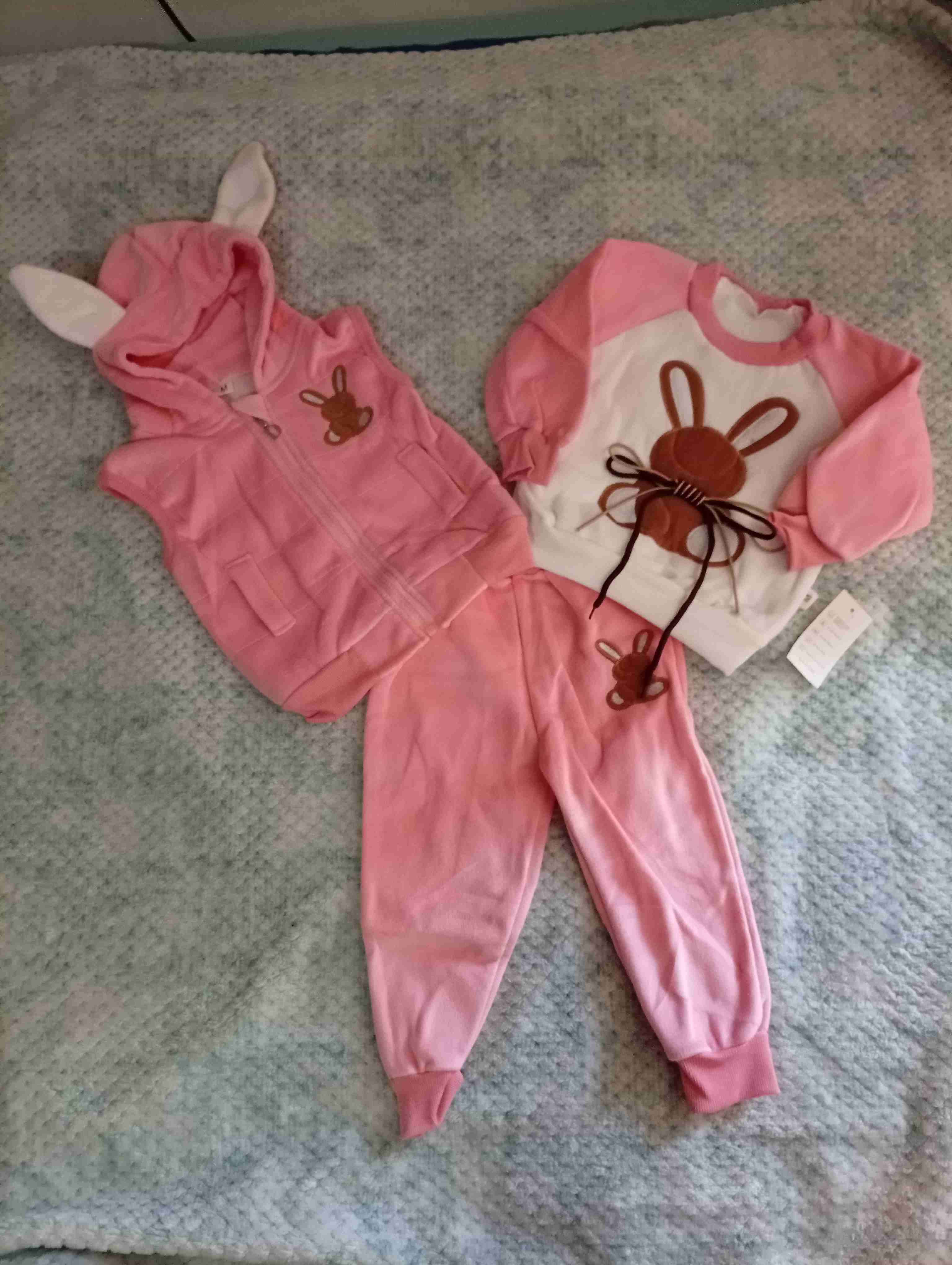 Conjunto infantil rosado con orejitas - miniatura 4