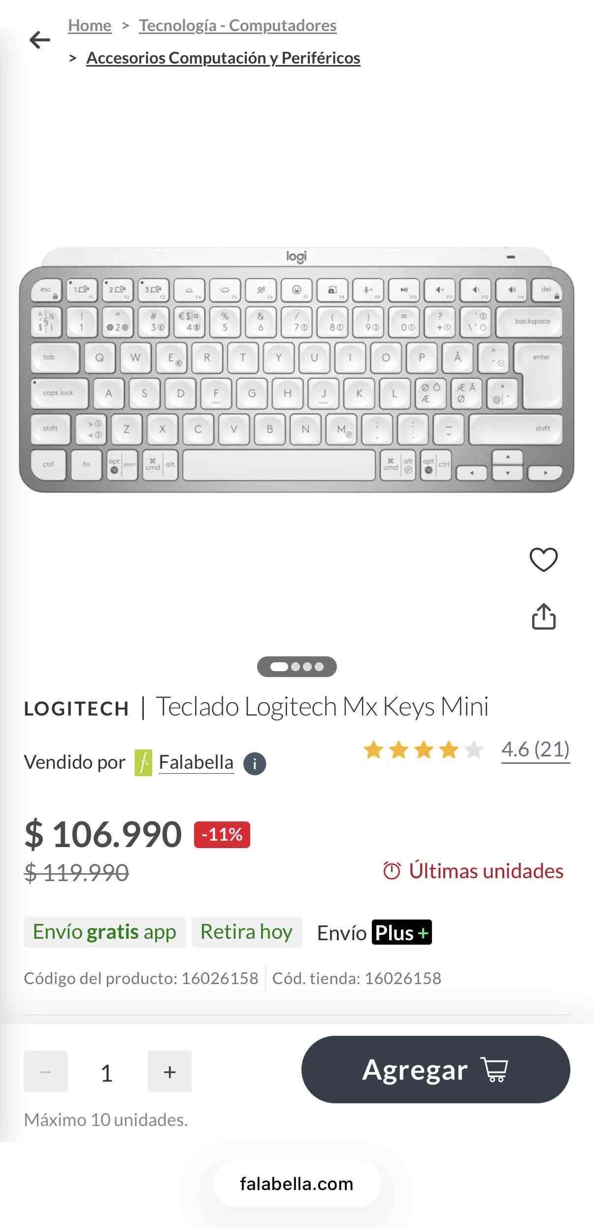Teclado inalámbrico Logitech MX Keys Mini - miniatura 5