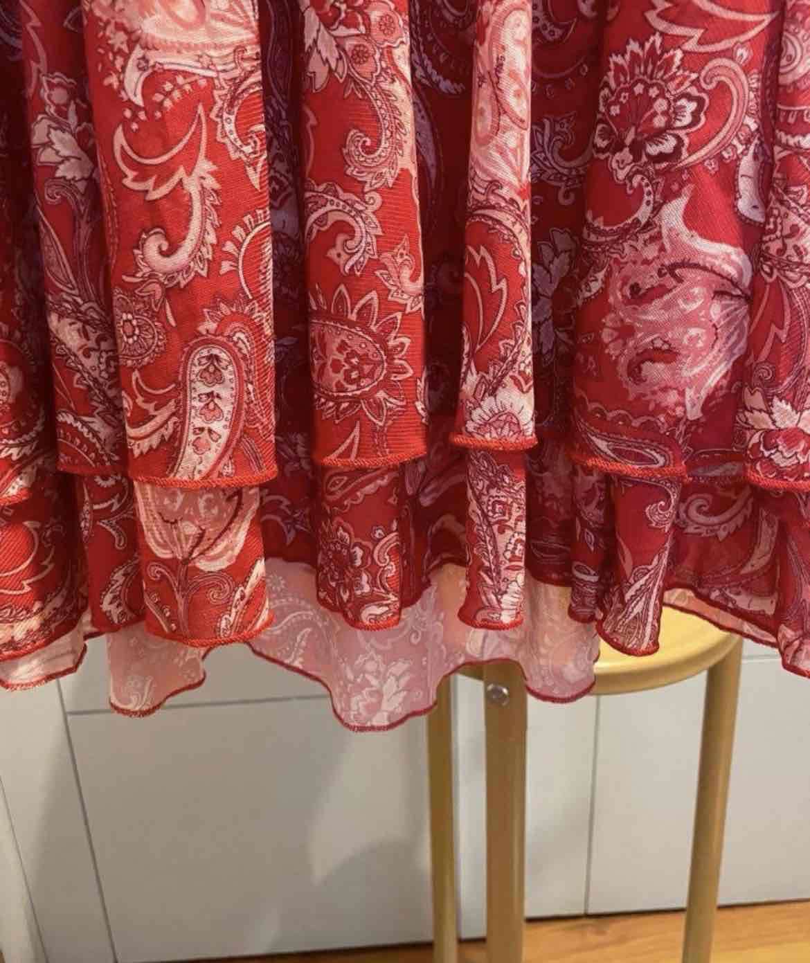 Vestido rojo estampado paisley - miniatura 2