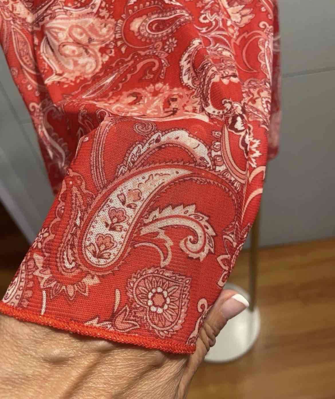 Vestido rojo estampado paisley - miniatura 4