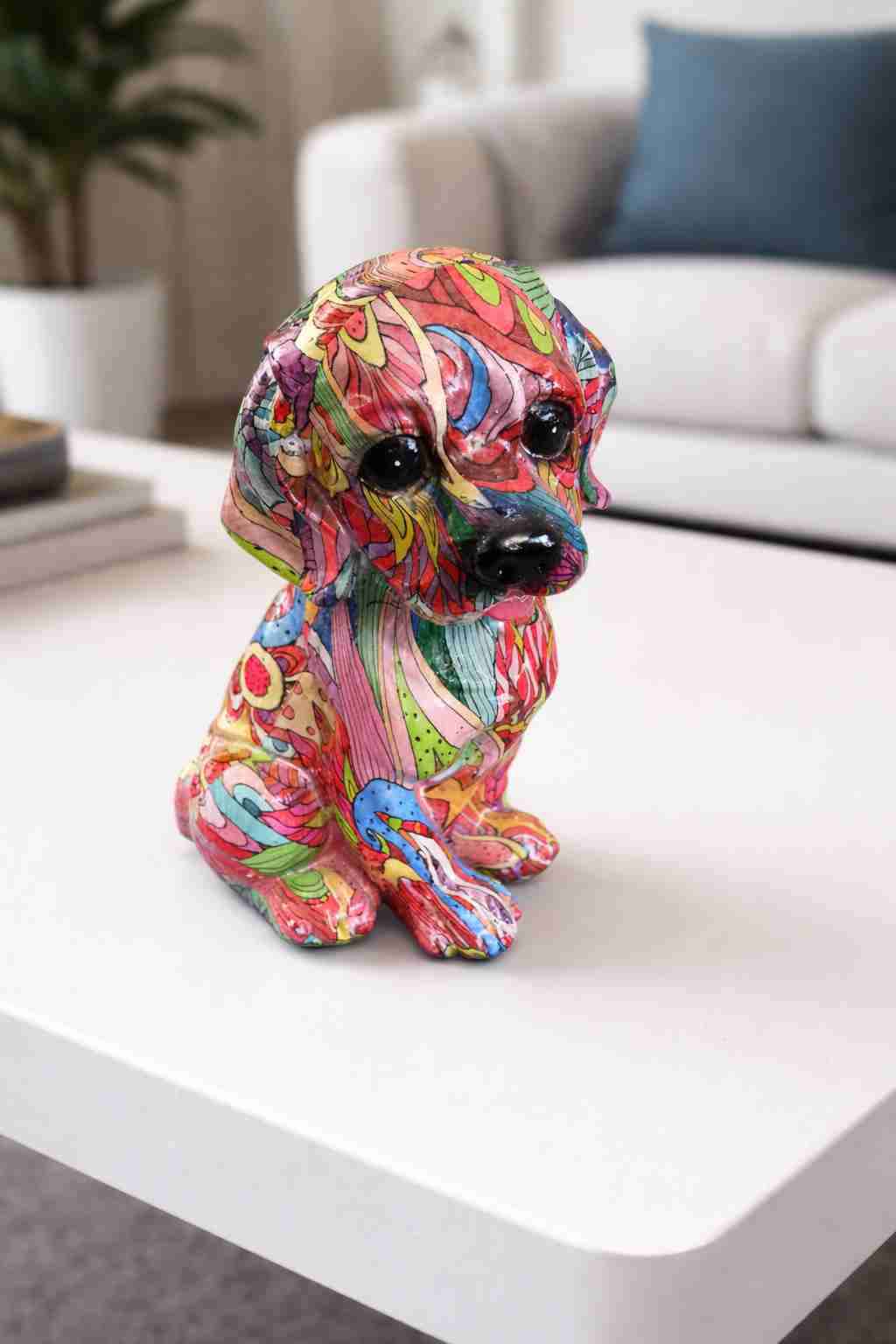 Escultura de resina perro decorativo colorido - miniatura 3