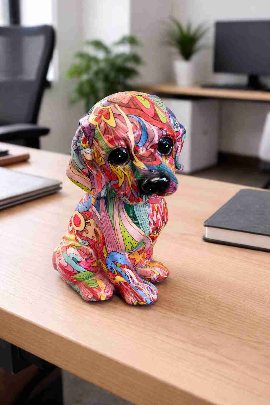 Escultura de resina perro decorativo colorido - miniatura 4