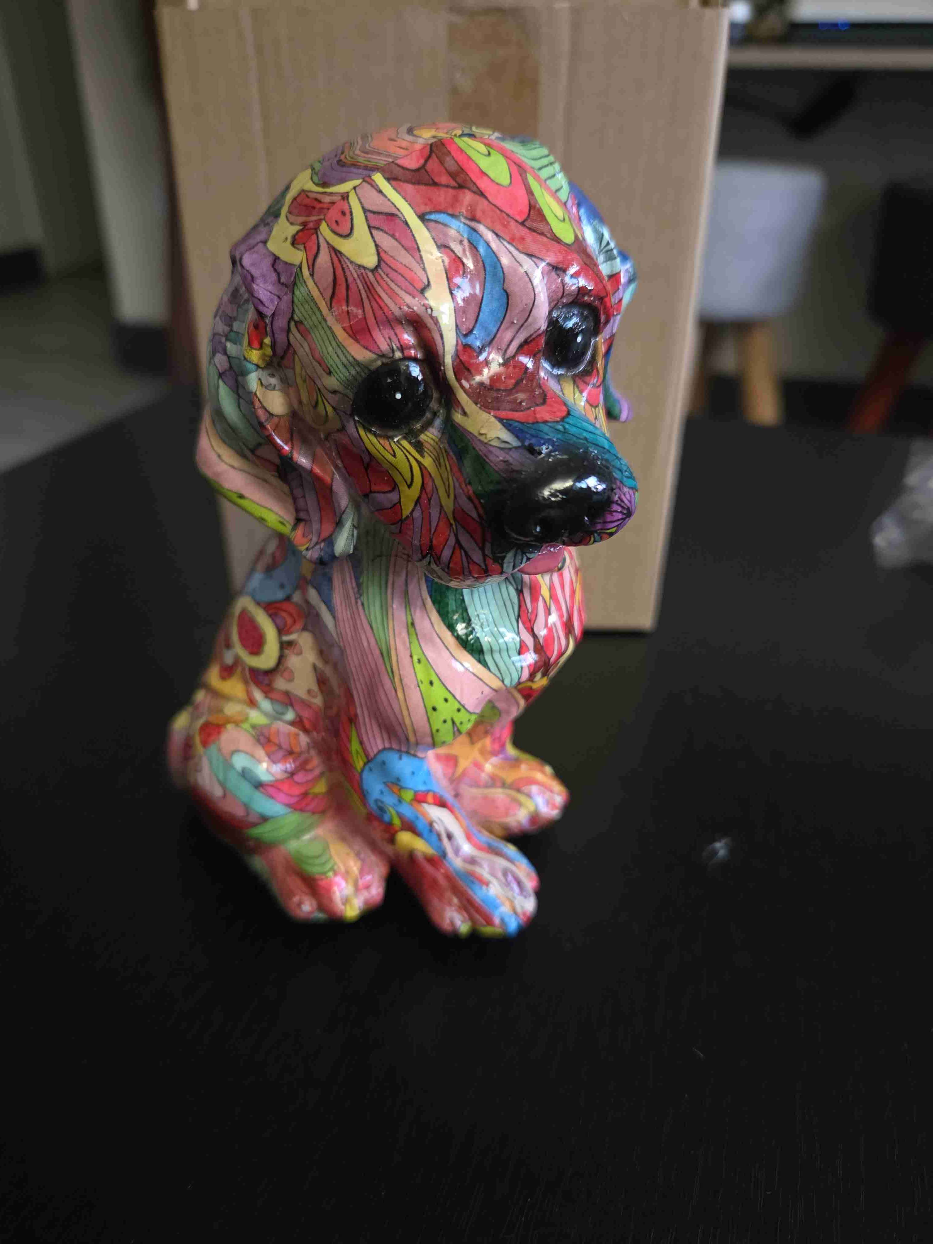 Escultura de resina perro decorativo colorido - miniatura 6