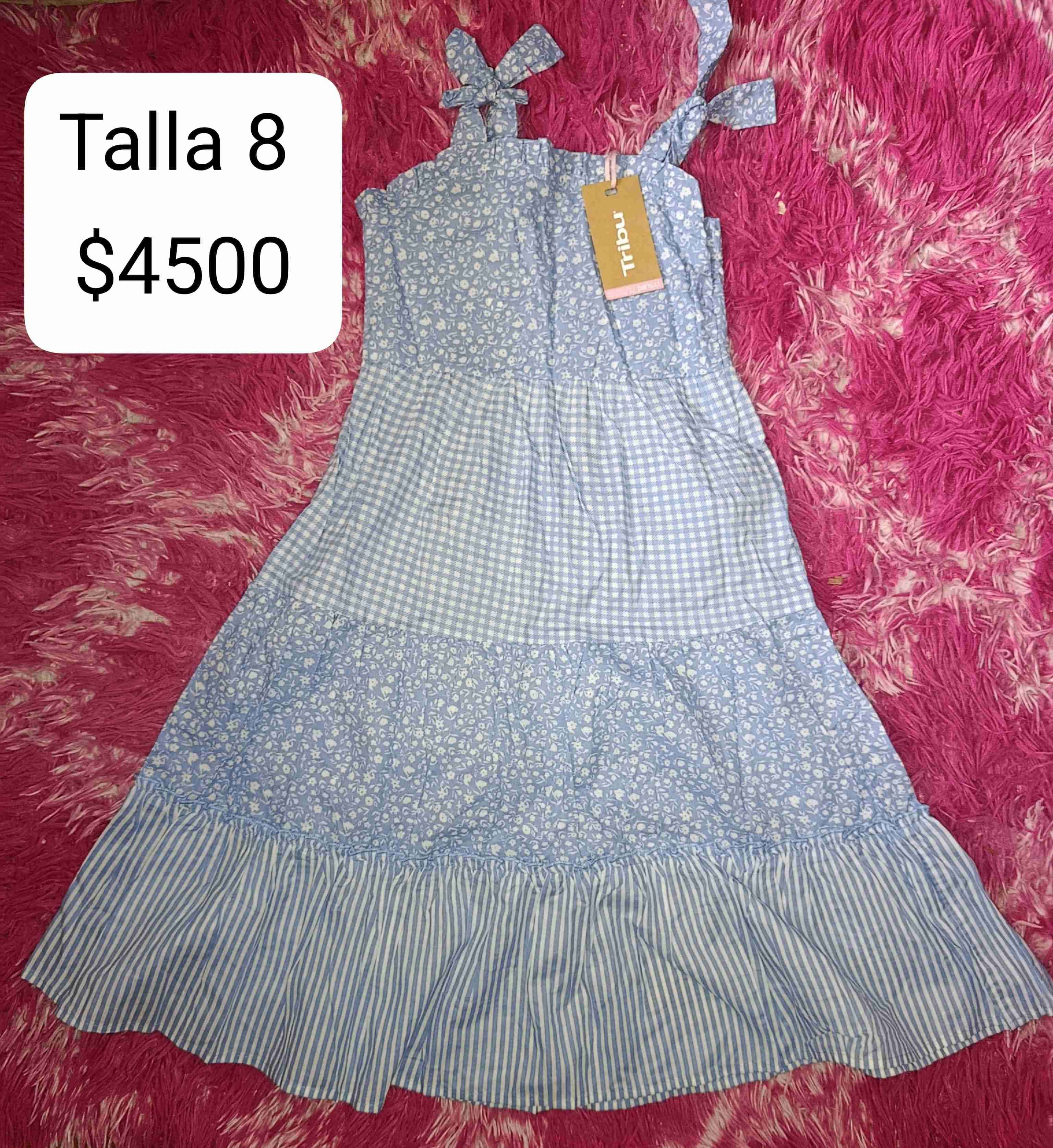 Vestido azul estampado Talla 8