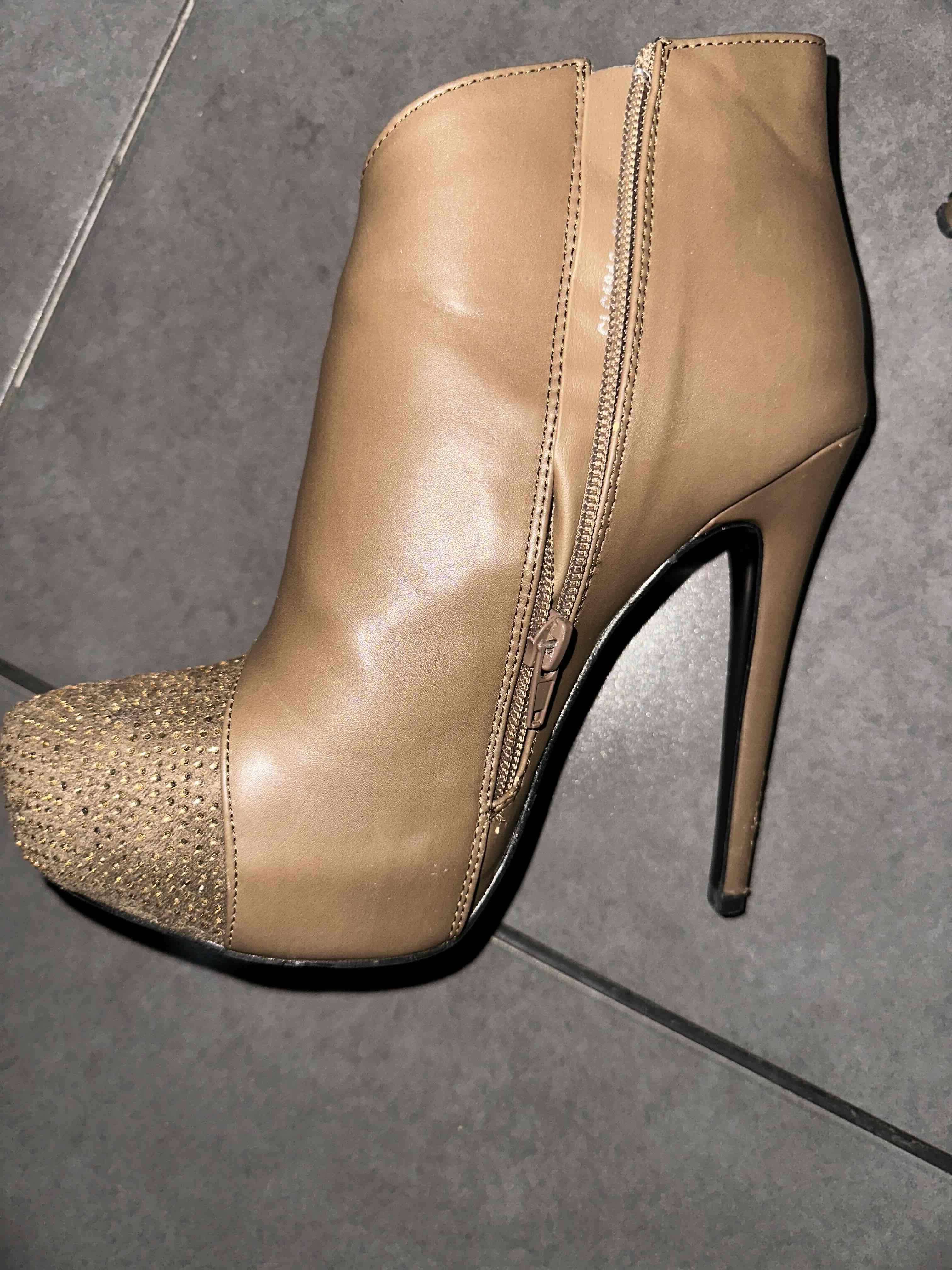 Botines tacón alto camel - miniatura 2