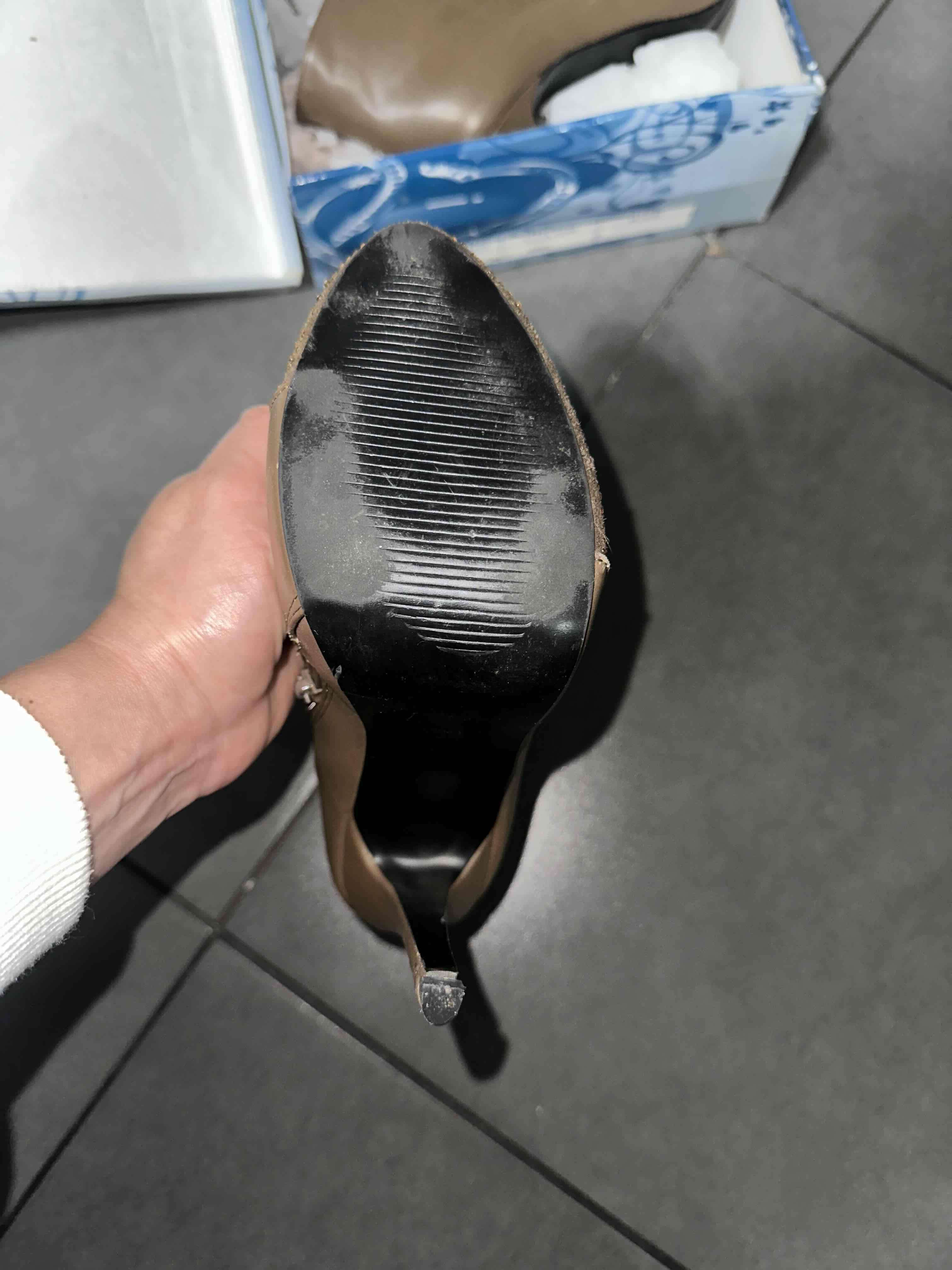 Botines tacón alto camel - miniatura 3