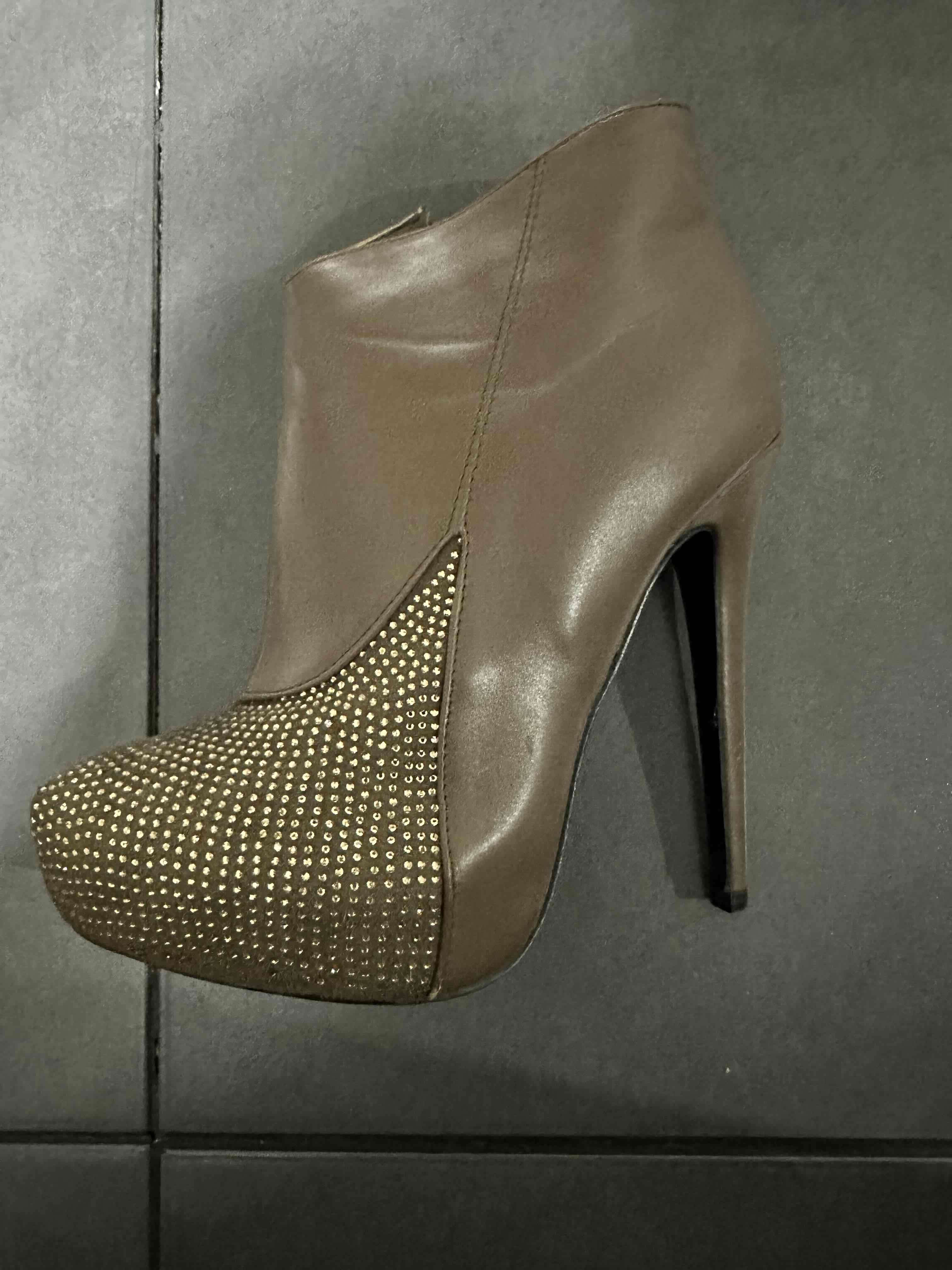 Botines tacón alto camel - miniatura 6