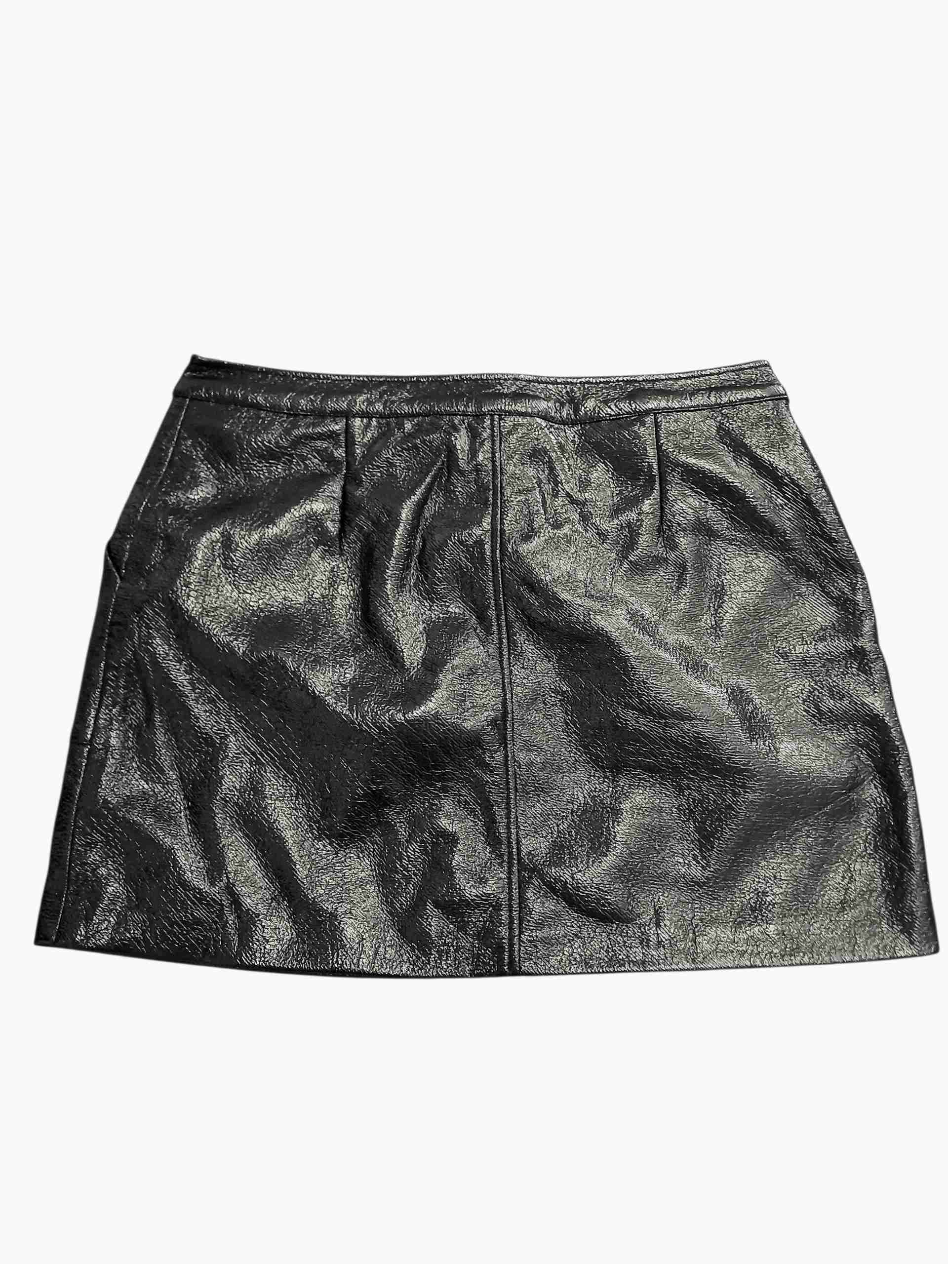 Mini falda negra brillante - miniatura 2
