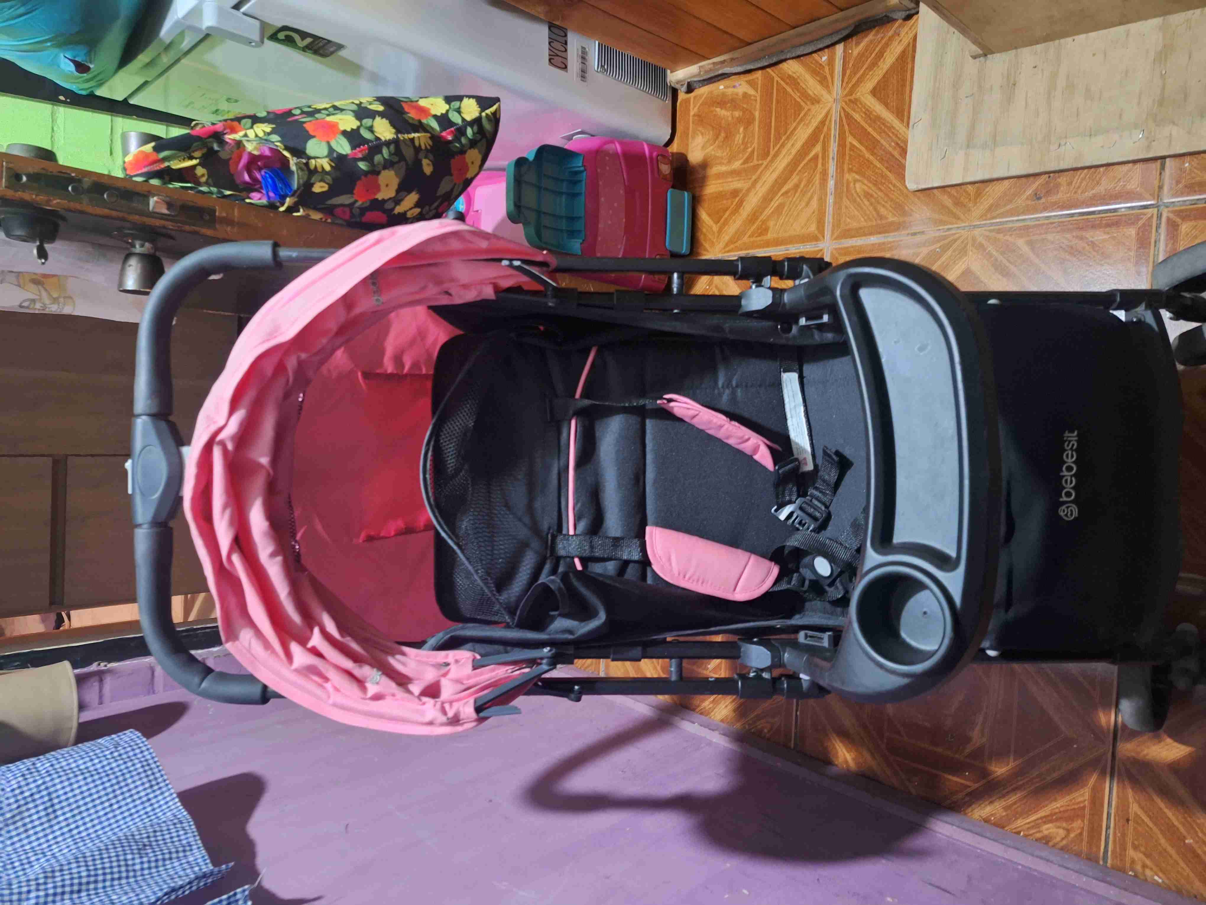 Coche para bebé Bebesit rosa - miniatura 3