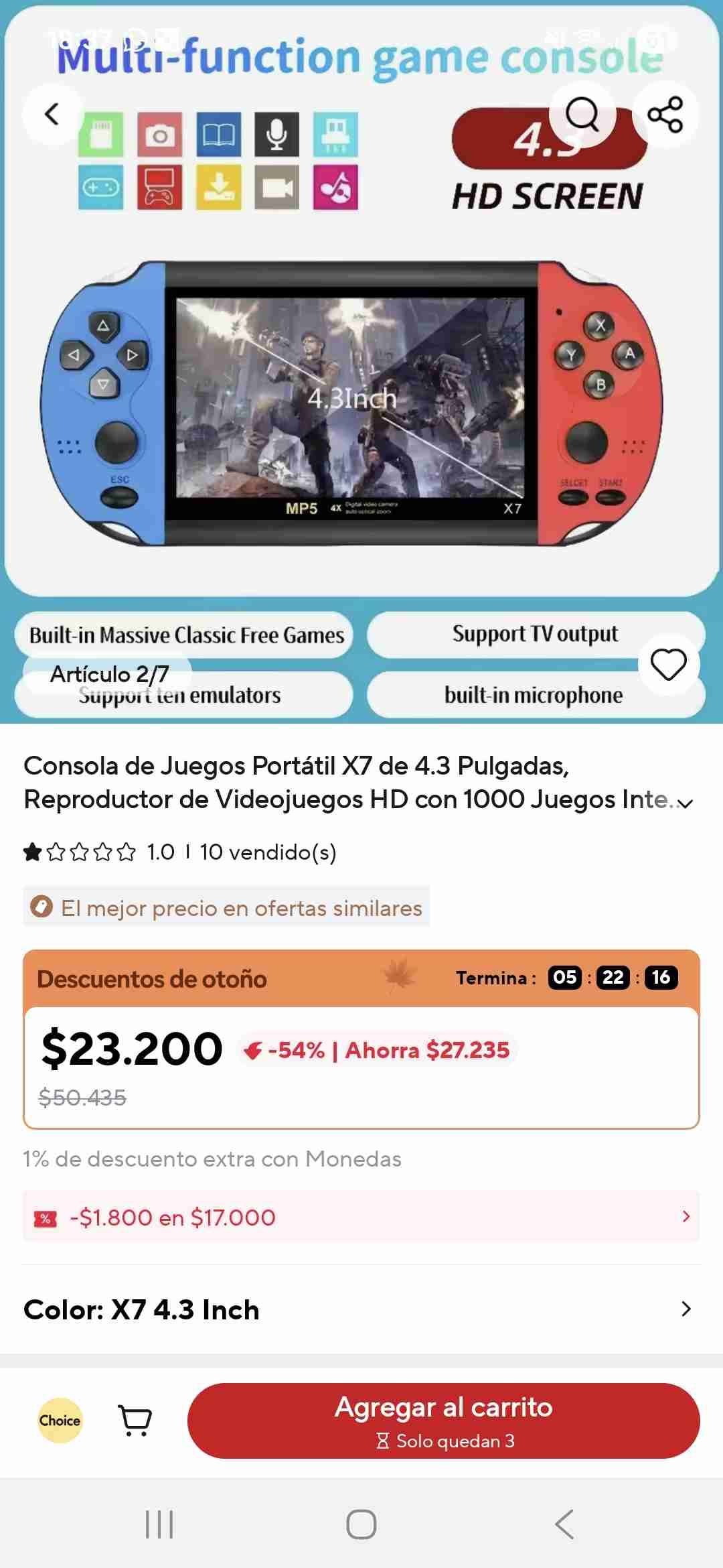 Consola portátil HD 4.3 pulgadas - miniatura 2