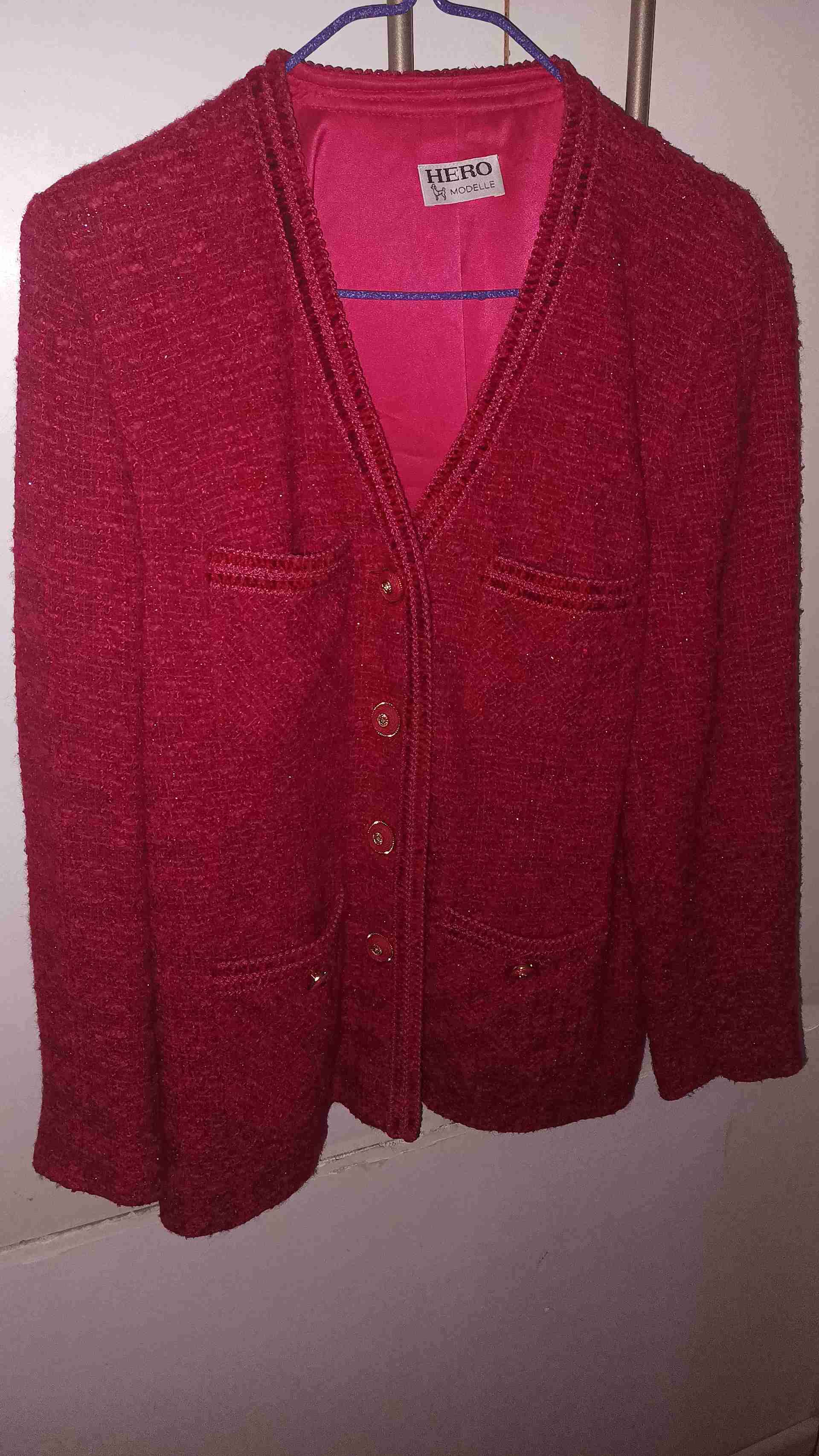 Cárdigan tejido rosa oscuro - miniatura 2