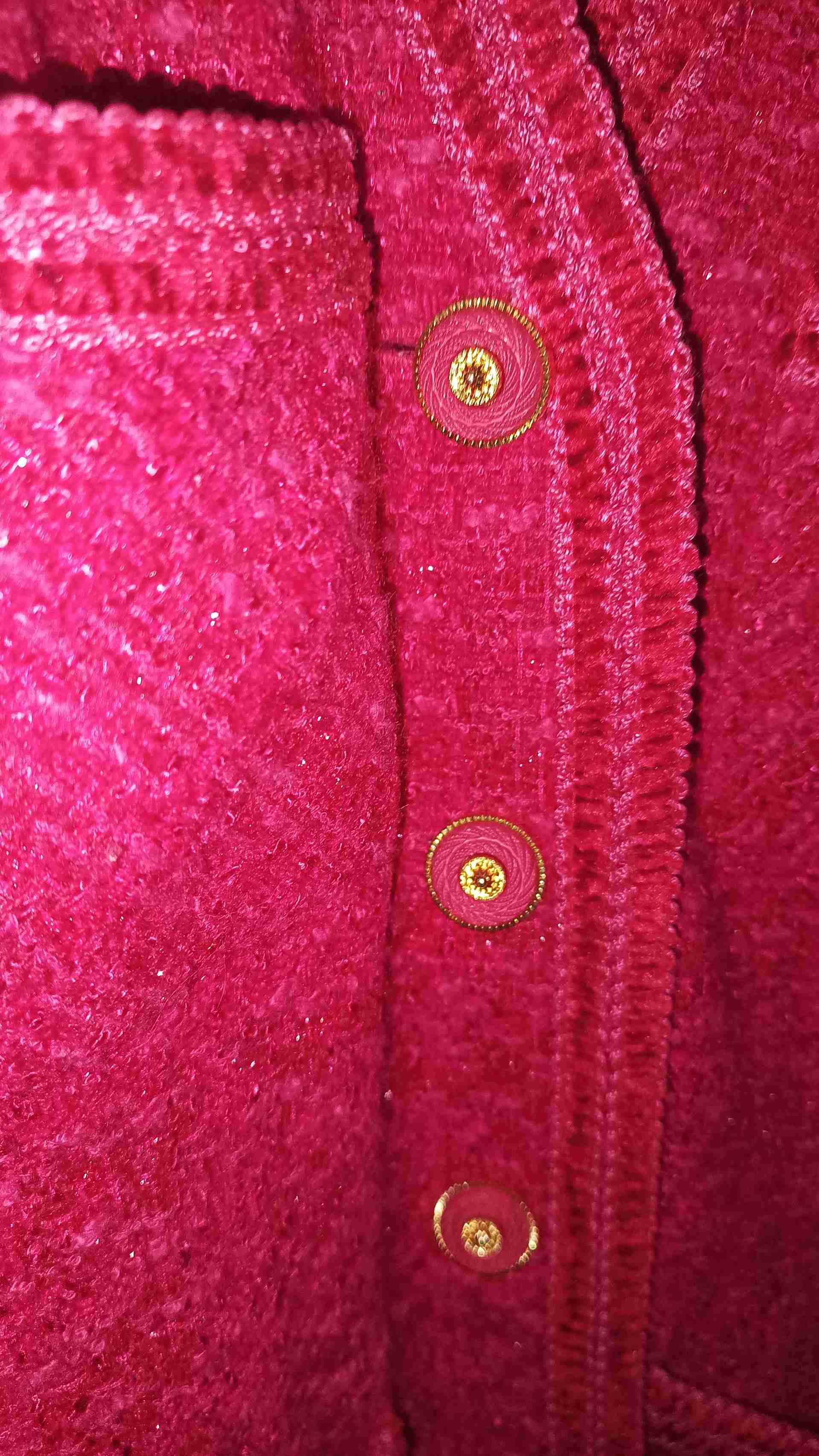 Cárdigan tejido rosa oscuro - miniatura 3