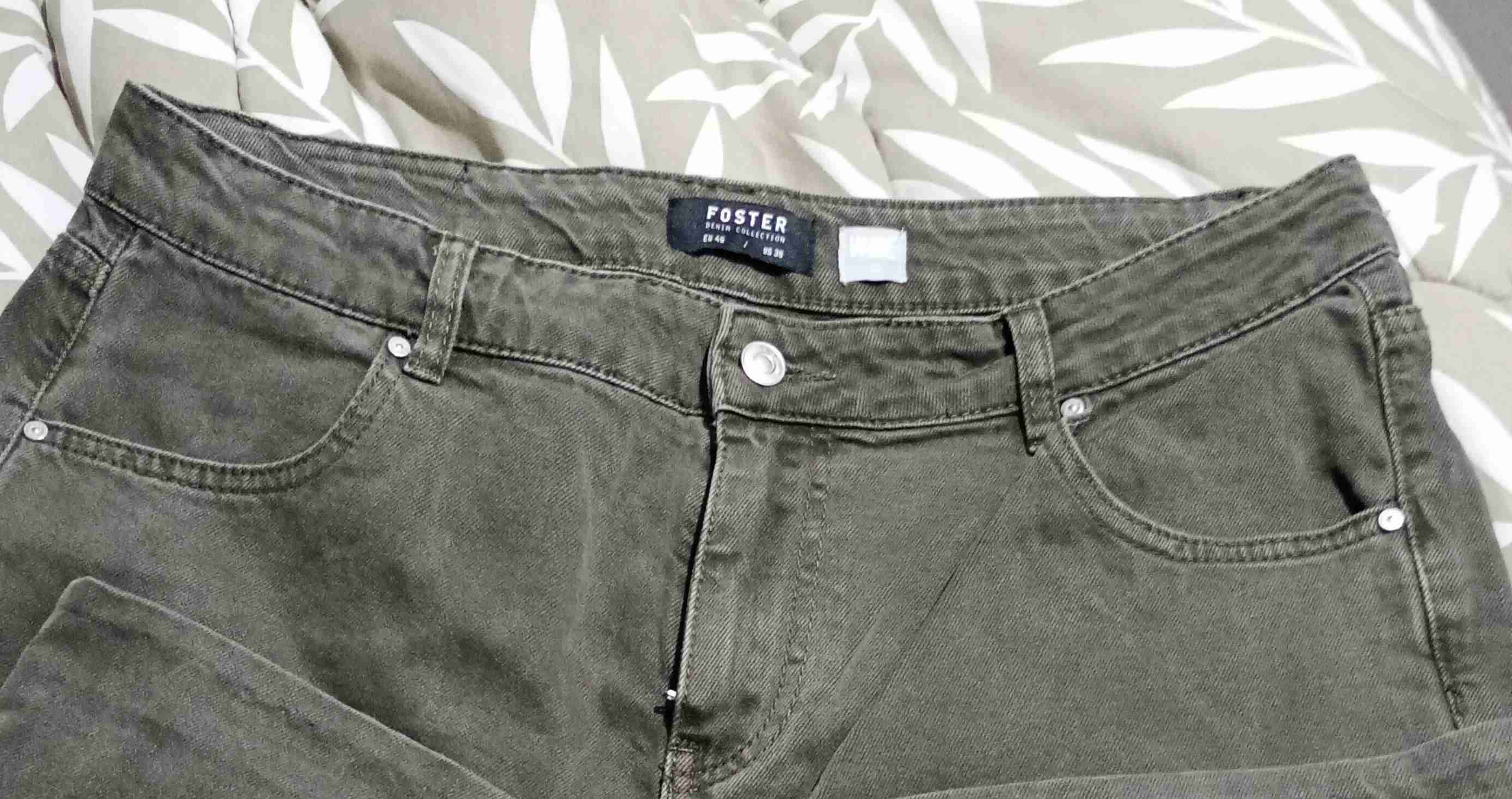 Jeans marca Foster wide leg verde oliva Foster - miniatura 3